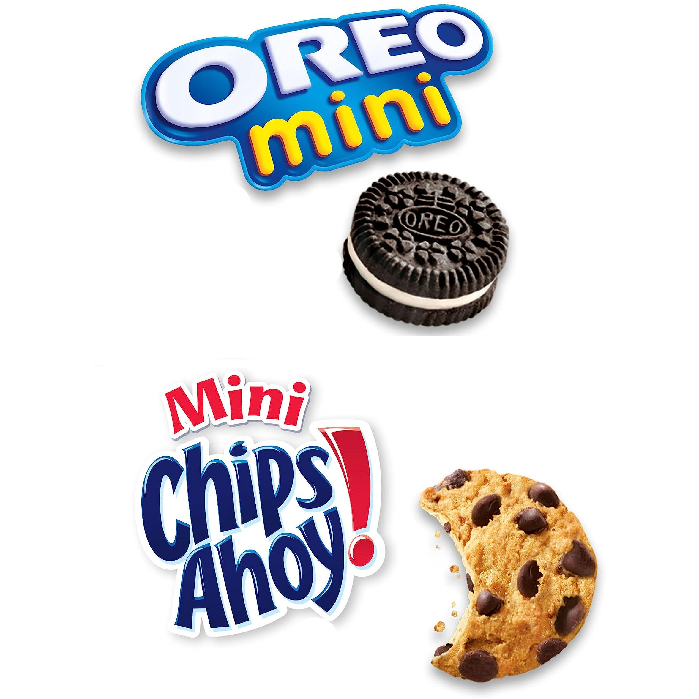 Oreo Mini Cookies & Chips Ahoy Mini Cookies Go-Cup Cookies Variety Pack, 14 Go-Paks