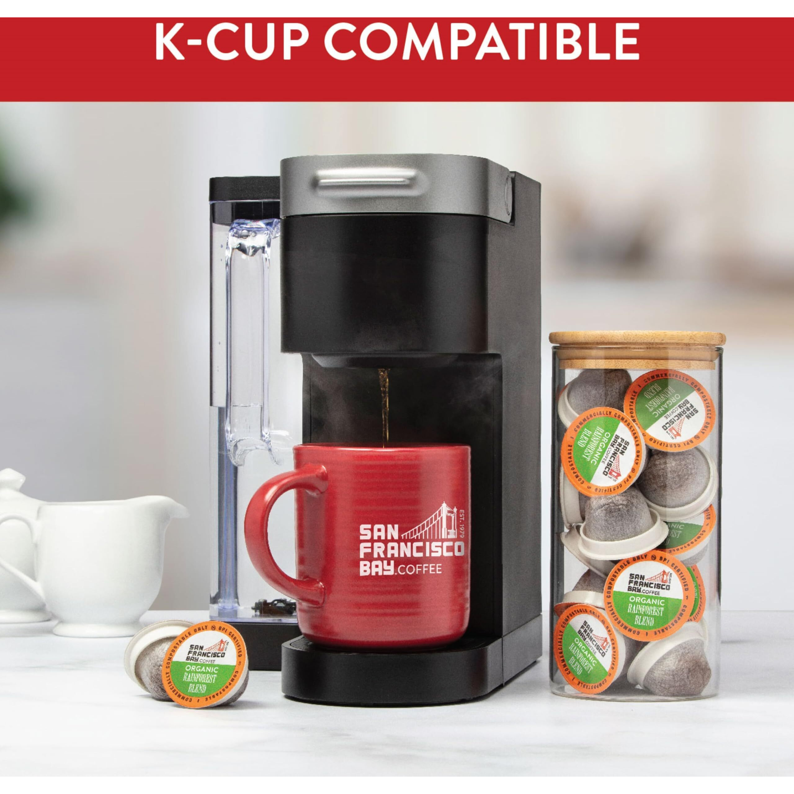 San Francisco Bay Compostable Coffee Pods - Organic Rainforest Blend (120 Ct) K Cup Compatible Including Keurig 2.0, Medium Dark Roast