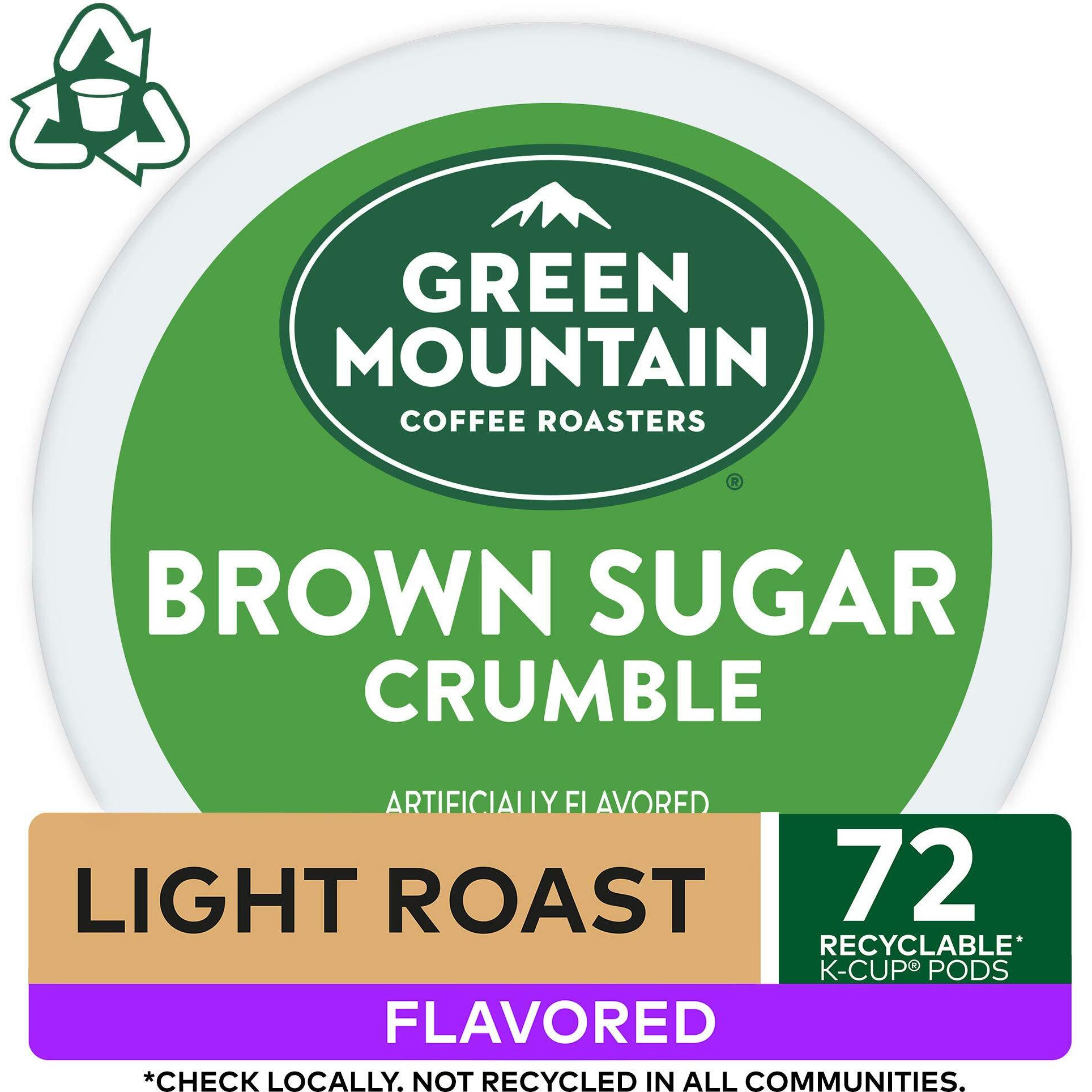 Green Mountain Coffee Roasters Brown Sugar Crumble Keurig Single-Serve K-Cup Pods, Medium Roast Coffee, 72 Count (6 Packs Of 12)