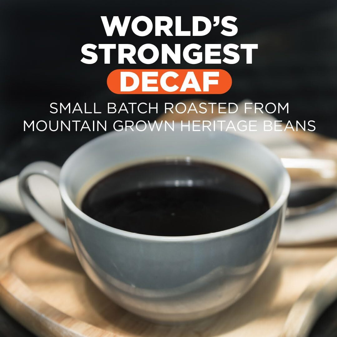 Maud's Decaf World's Strongest Dark Roast Coffee Pods, 100 Ct | Decaf World's Strongest | 100% Arabica Dark Roast Coffee | Solar Energy Produced Recyclable Pods Compatible With Keurig K Cups Maker