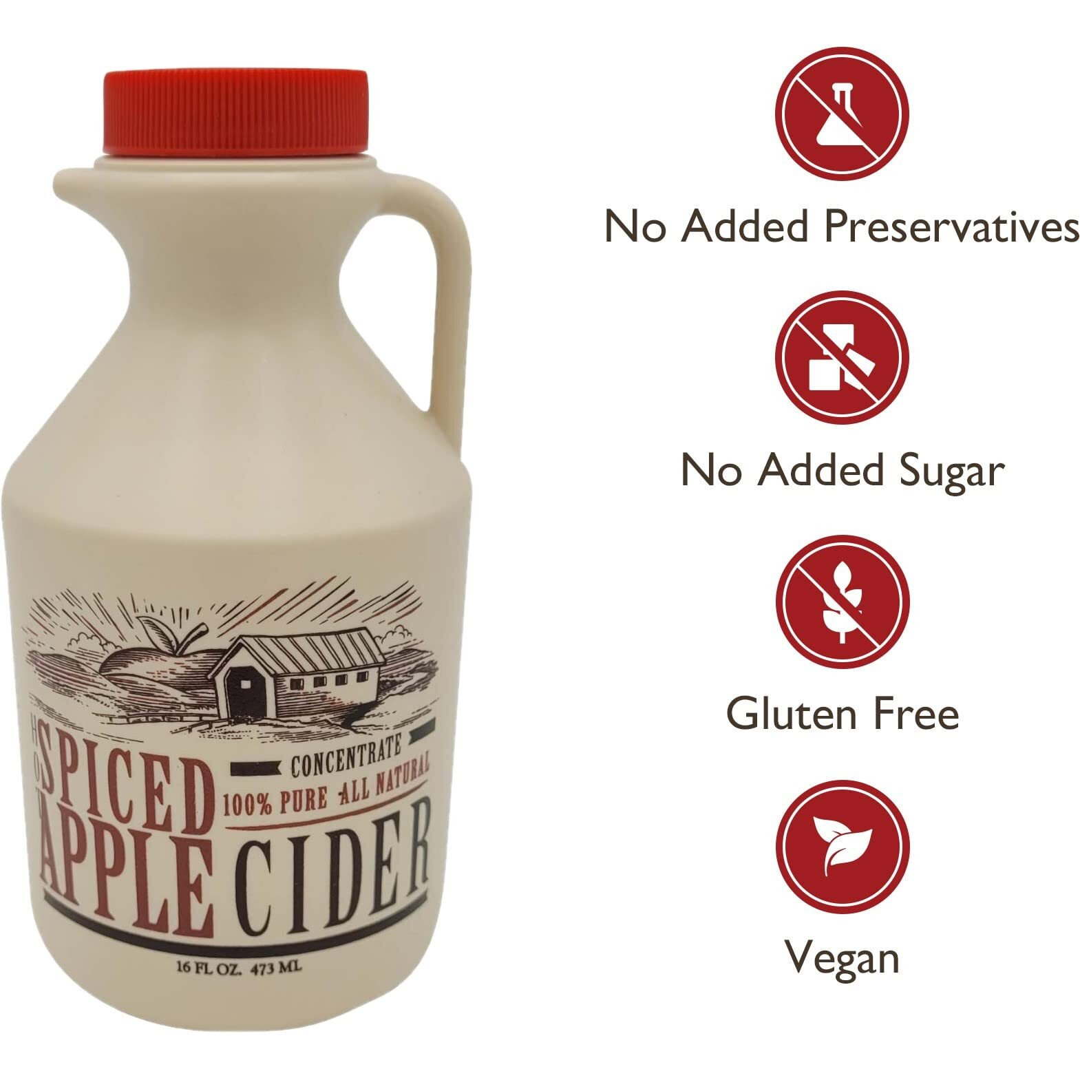 Mountain Cider Spiced Apple Cider Concentrate | Gluten Free, No Preservatives, No Added Sugar | 16 Fl. Oz (16 Servings)
