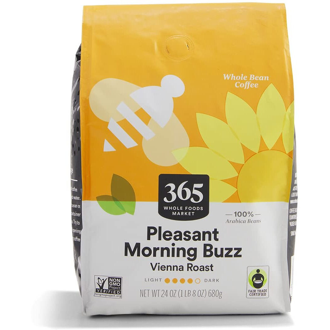 365 By Whole Foods Market, Coffee Pleasant Morning Buzz Whole Bean, 24 Ounce