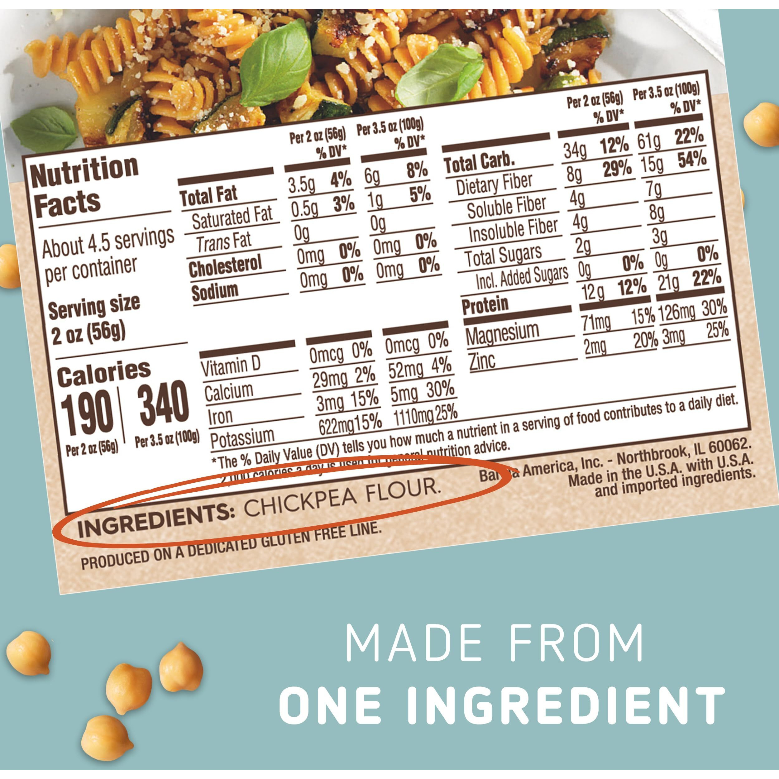 Barilla Chickpea Rotini Pasta, Vegan, Gluten Free, Non Gmo & Kosher - High Protein Pasta Made With Plant Based Protein, 8.8 Ounce (Pack Of 10)
