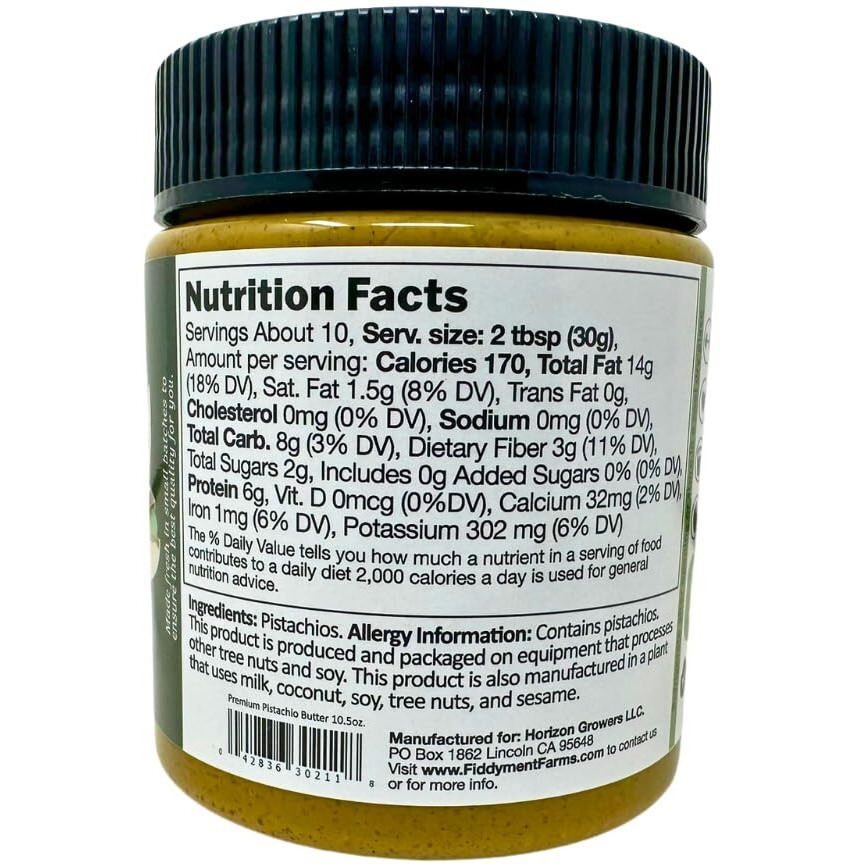 Fiddyment Farms Premium Pistachio Butter - Creamy