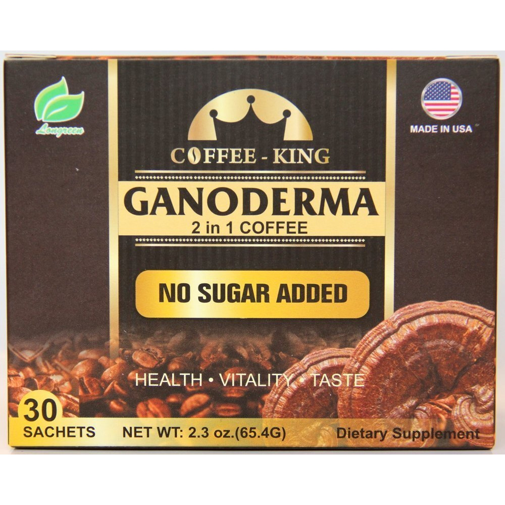 Ganoderma Reishi Coffee Mix, Instant 2-In-1 Mushroom Coffee With All Natural Ganoderma Lucidum. A Non Sugar Dietary Supplement To Replace Regular Coffee - 30 Sachets