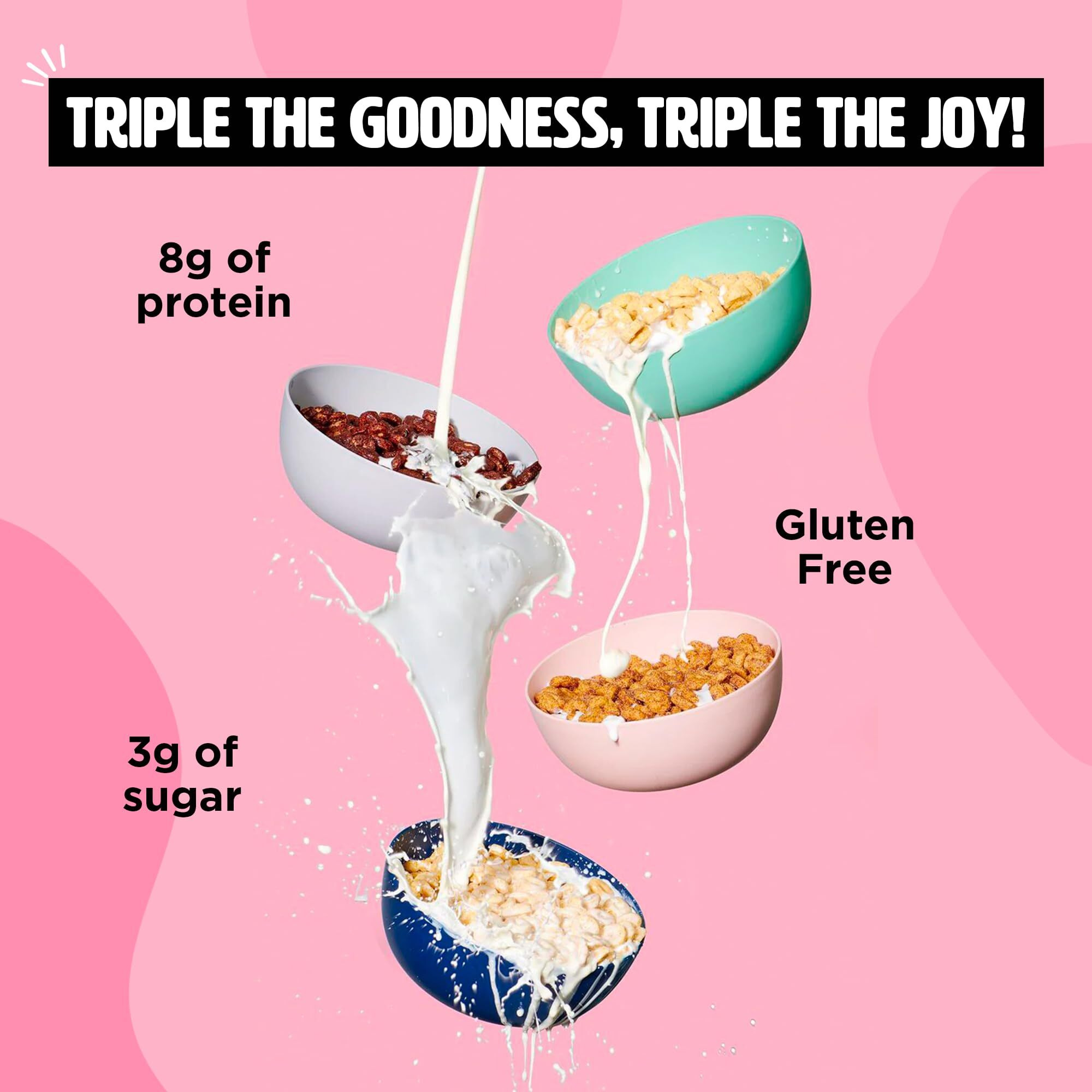 Plant-Based And Vegan Breakfast Cereal By Three Wishes - Cinnamon, 6 Pack - More Protein And Less Sugar Snack - Gluten-Free, Grain-Free - Non-Gmo