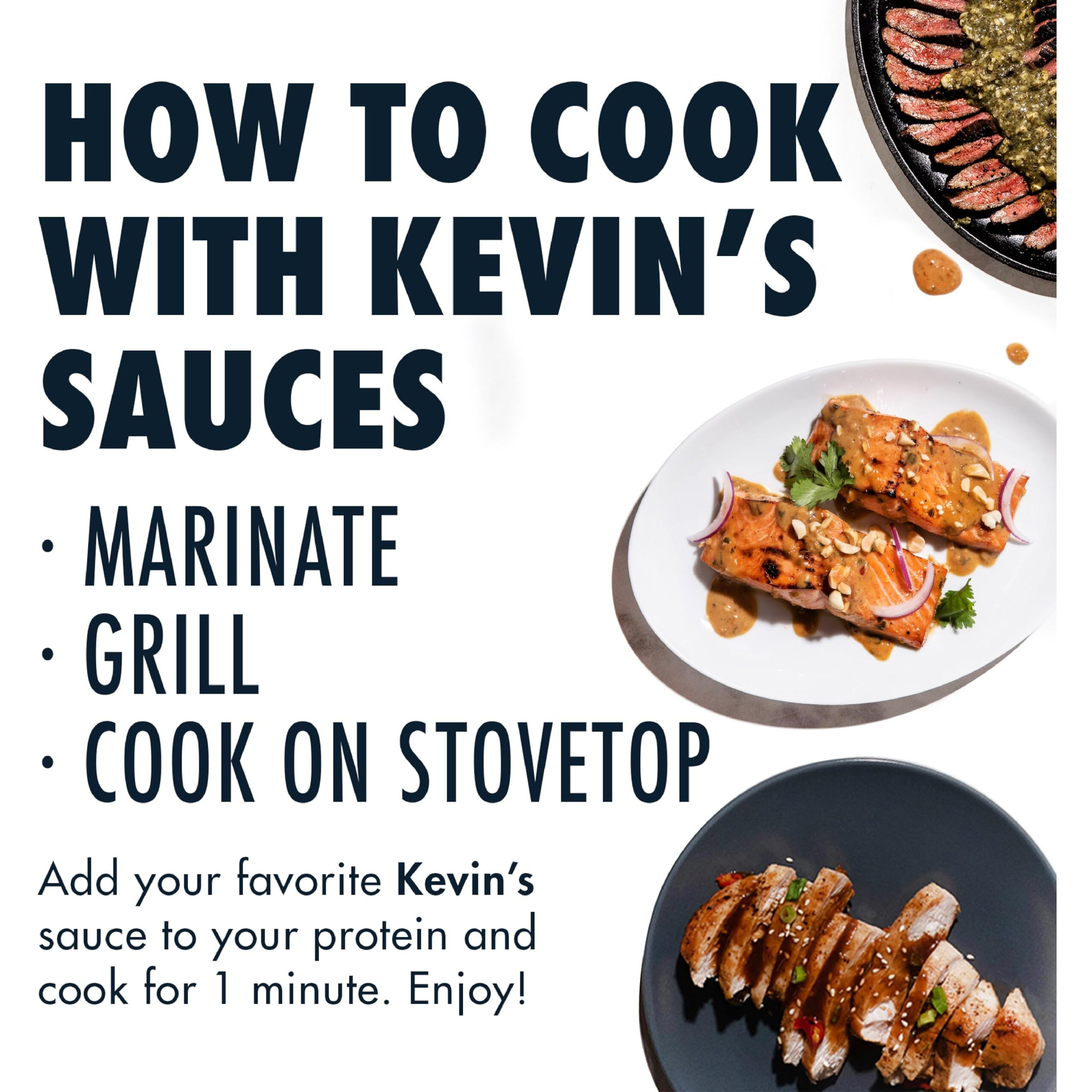 Kevin's Natural Foods Paleo Simmer Sauce Variety Pack - Stir-Fry Sauce, Gluten Free, No Preservatives, Non-Gmo - 3 Pack (Teriyaki/Thai Coconut/Korean Bbq)