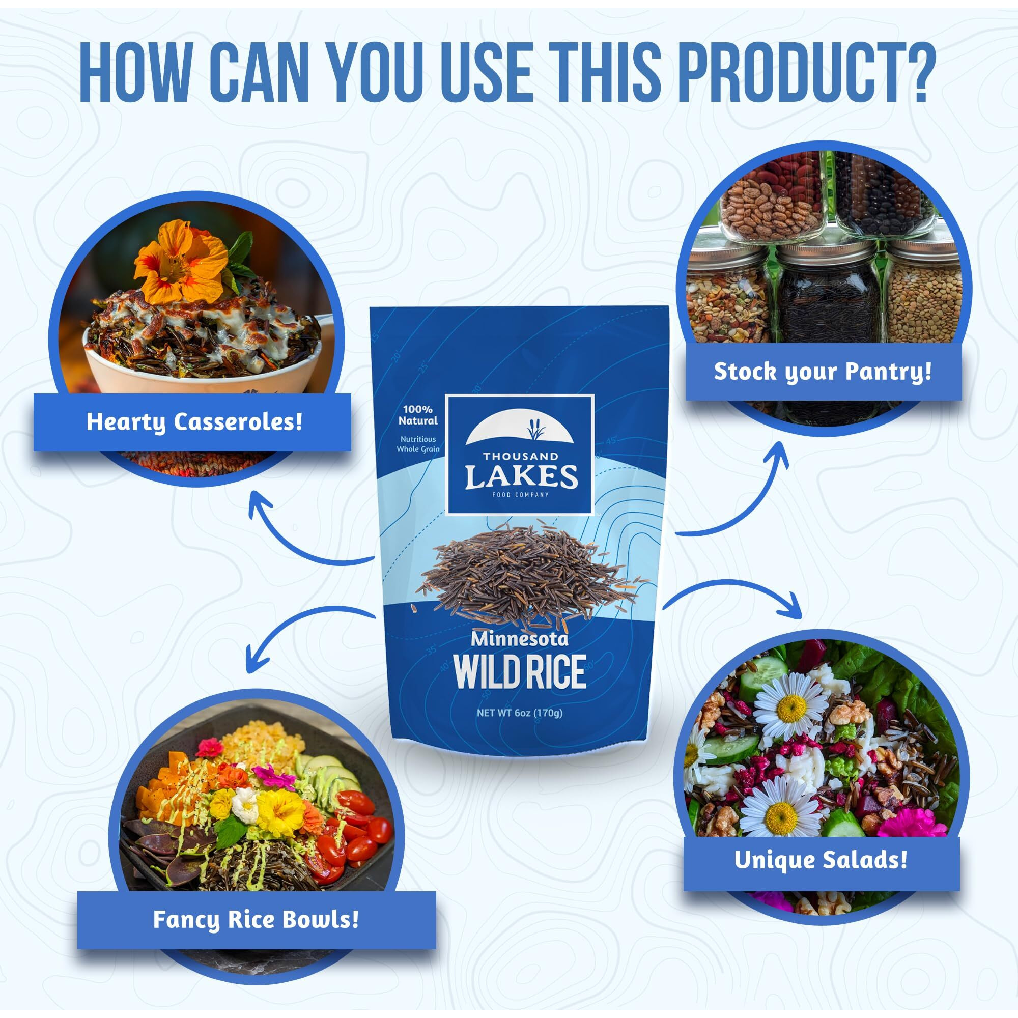 Thousand Lakes Minnesota Grown Wild Rice - 3 Pounds (48 Ounces) - Bulk Pouch | 100% Wild Rice | All Natural