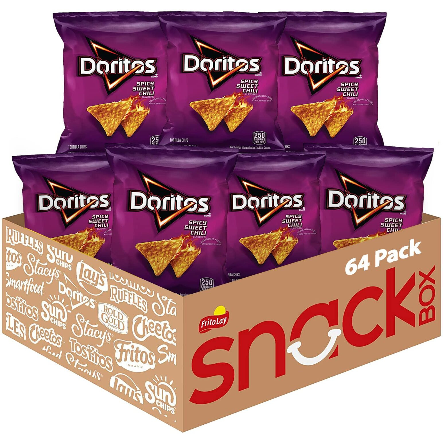 Doritos Flavored Tortilla Chips, Spicy Sweet Chili, 1.75 Ounce (Pack Of 64)