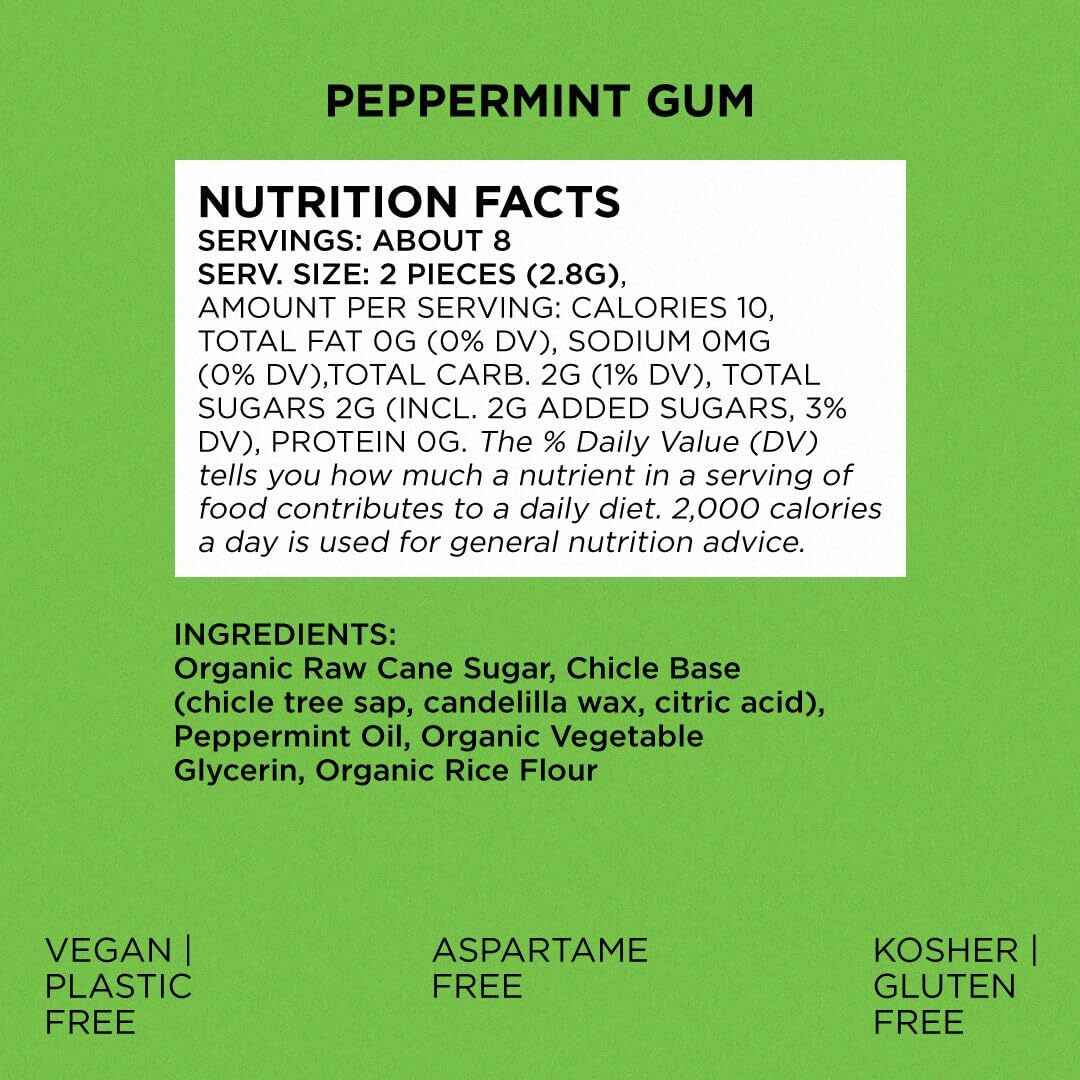 Simply Gum | Variety Pack - Peppermint, Spearmint | Pack Of Six (90 Pieces Total) | Synthetic Free + Aspartame Free + Non Gmo