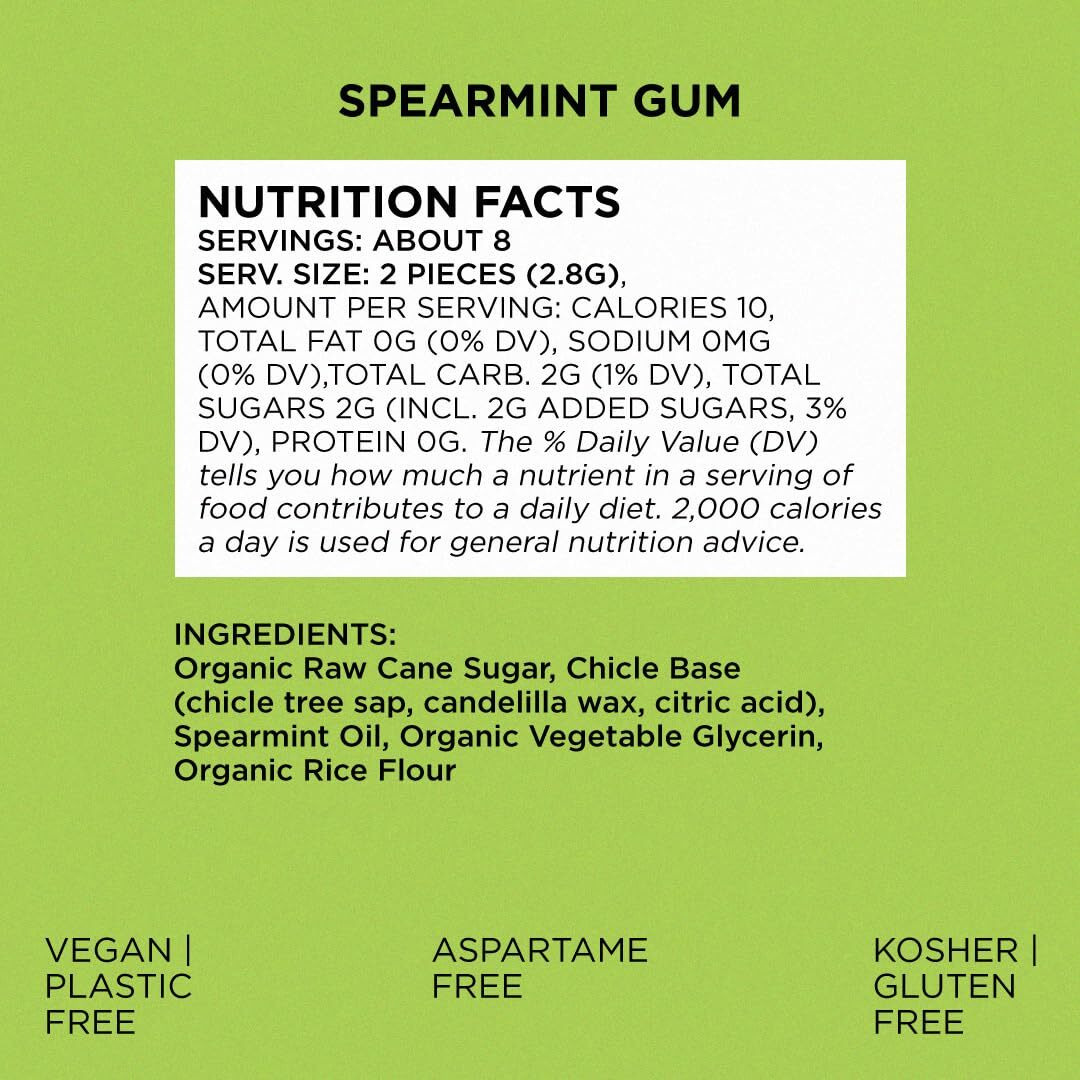 Simply Gum | Variety Pack - Peppermint, Spearmint | Pack Of Six (90 Pieces Total) | Synthetic Free + Aspartame Free + Non Gmo