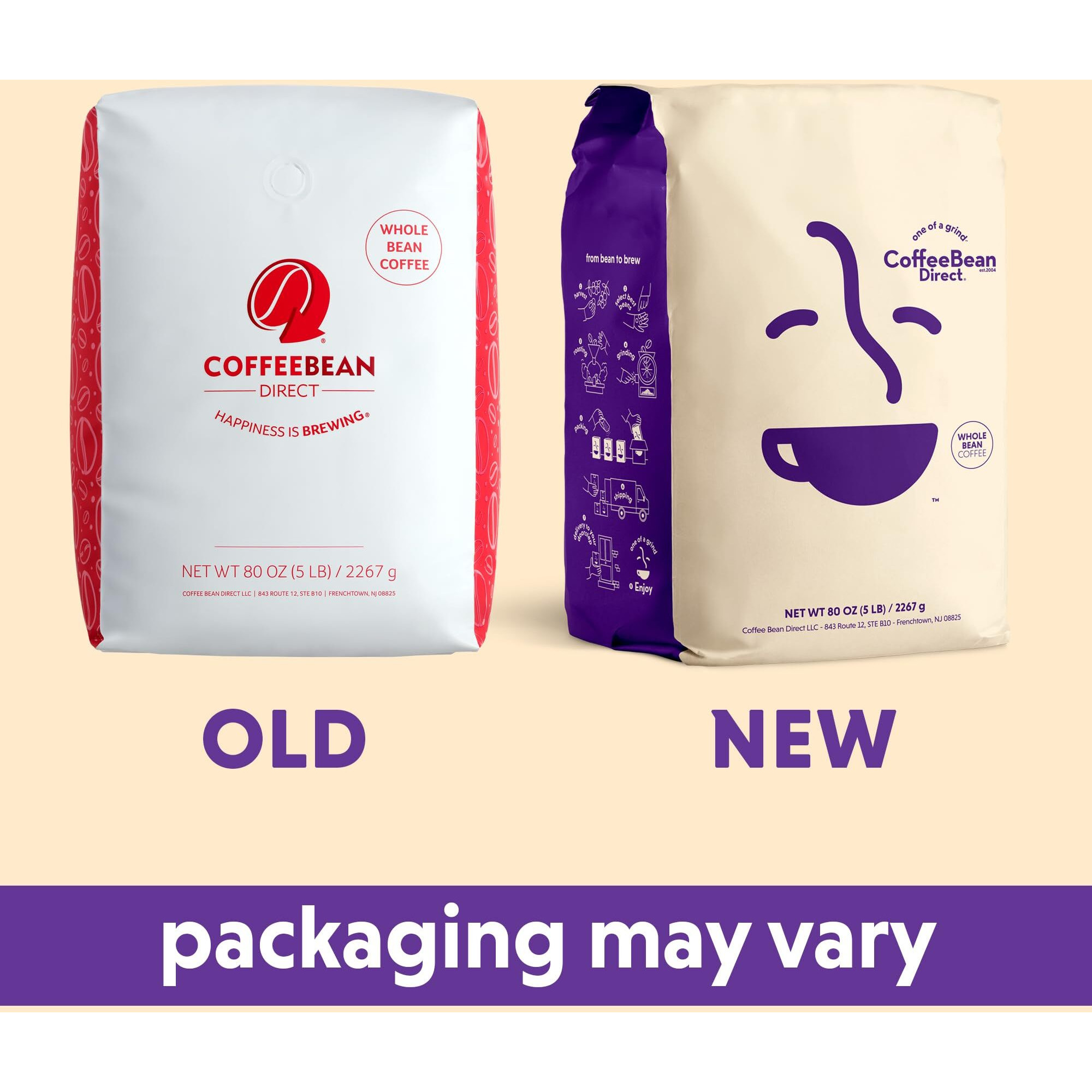 Coffee Bean Direct Poor Man's Blend Coffee, Medium Roast, Whole Bean, 5 Pound