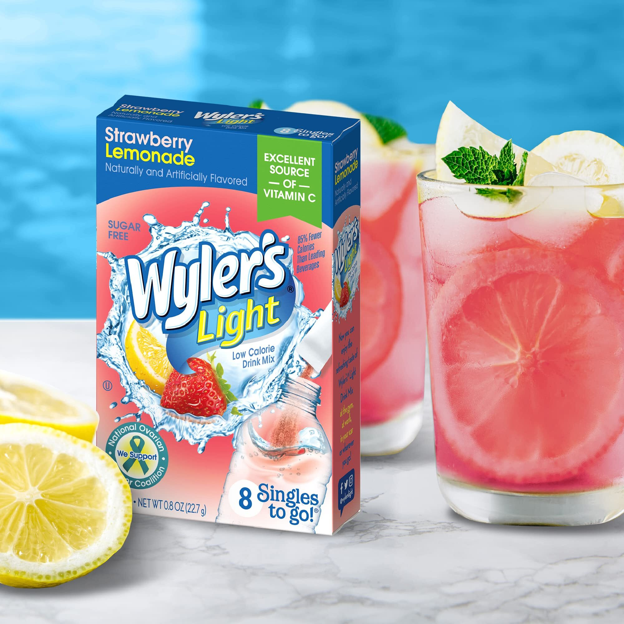 Singles T Go Powder Packets, WTer Drink Mix, Strawberry Lemonade, 96 Singl Servings (Pack Of 12) Strawberry Lemonade