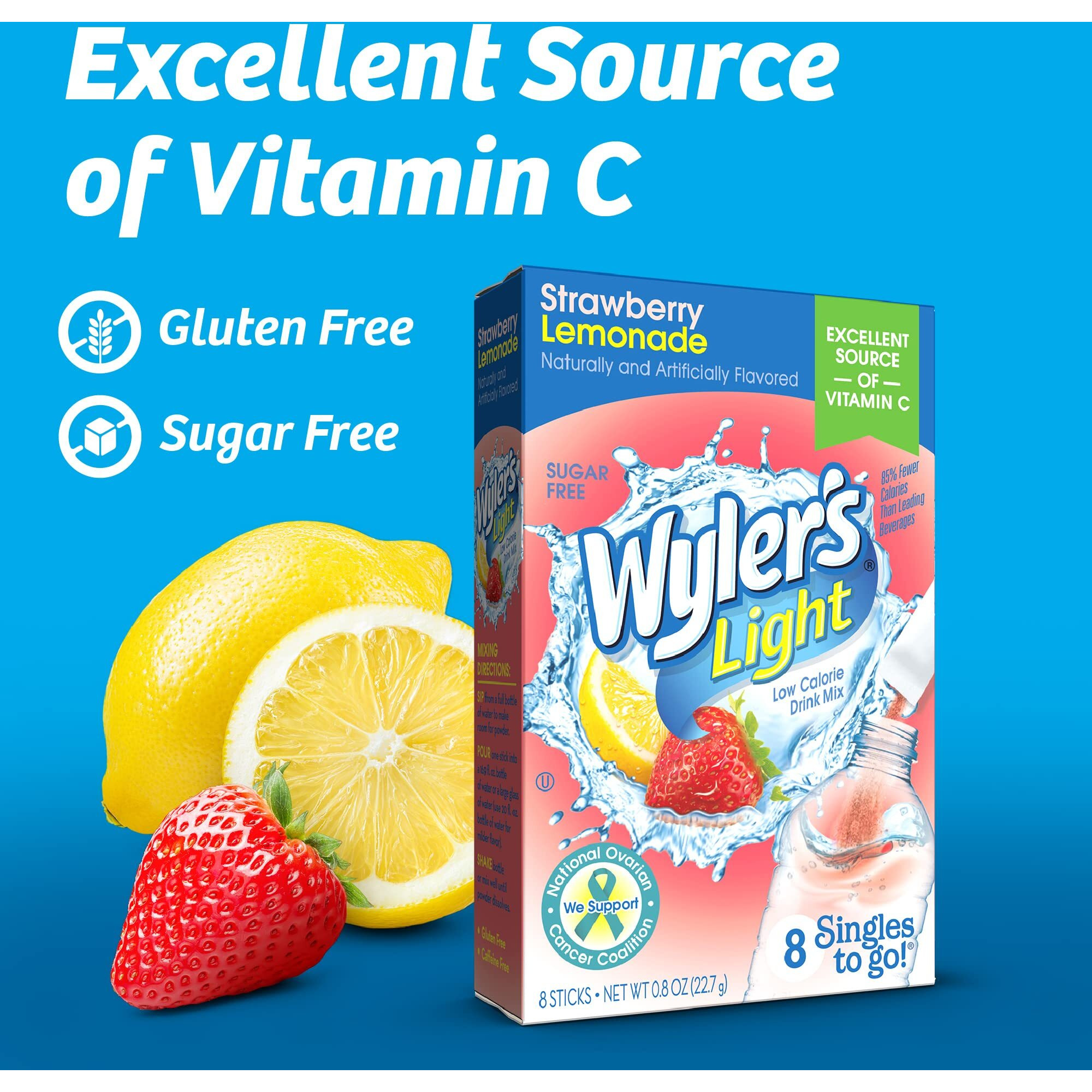 Singles T Go Powder Packets, WTer Drink Mix, Strawberry Lemonade, 96 Singl Servings (Pack Of 12) Strawberry Lemonade