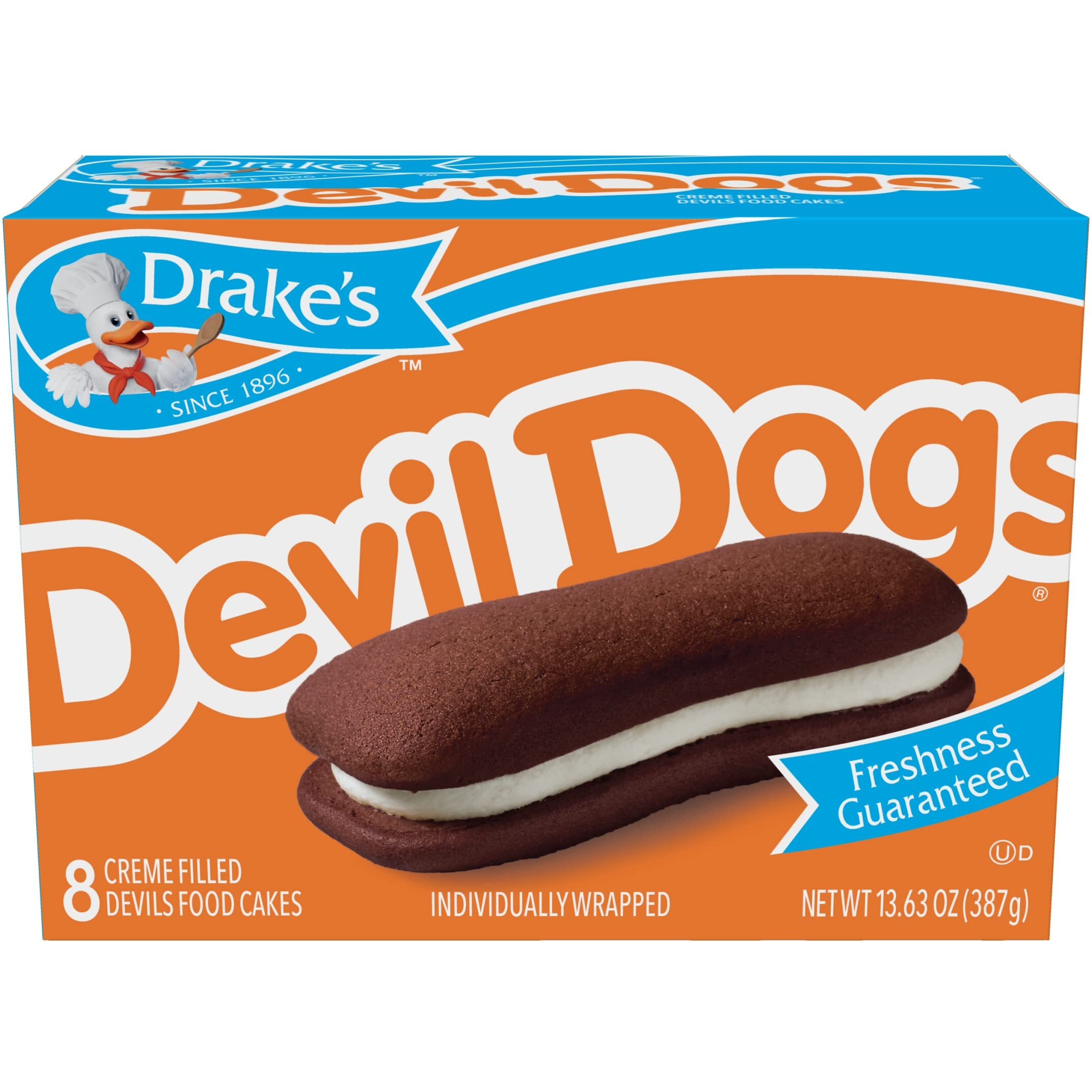 Drake's Devil Dogs, 32 Individually Wrapped Devils Food Cakes (Pack Of 4)