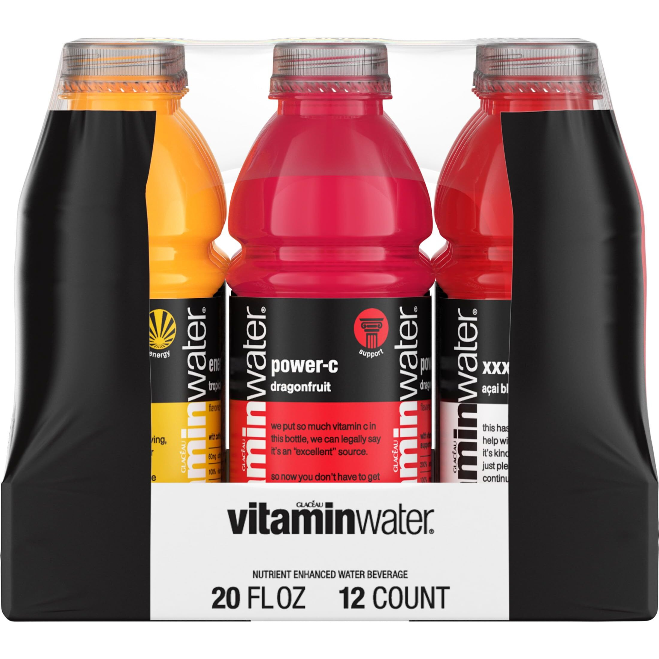 Vitaminwater Variety Pack Bottles, 20 Fl Oz, 12 Pack