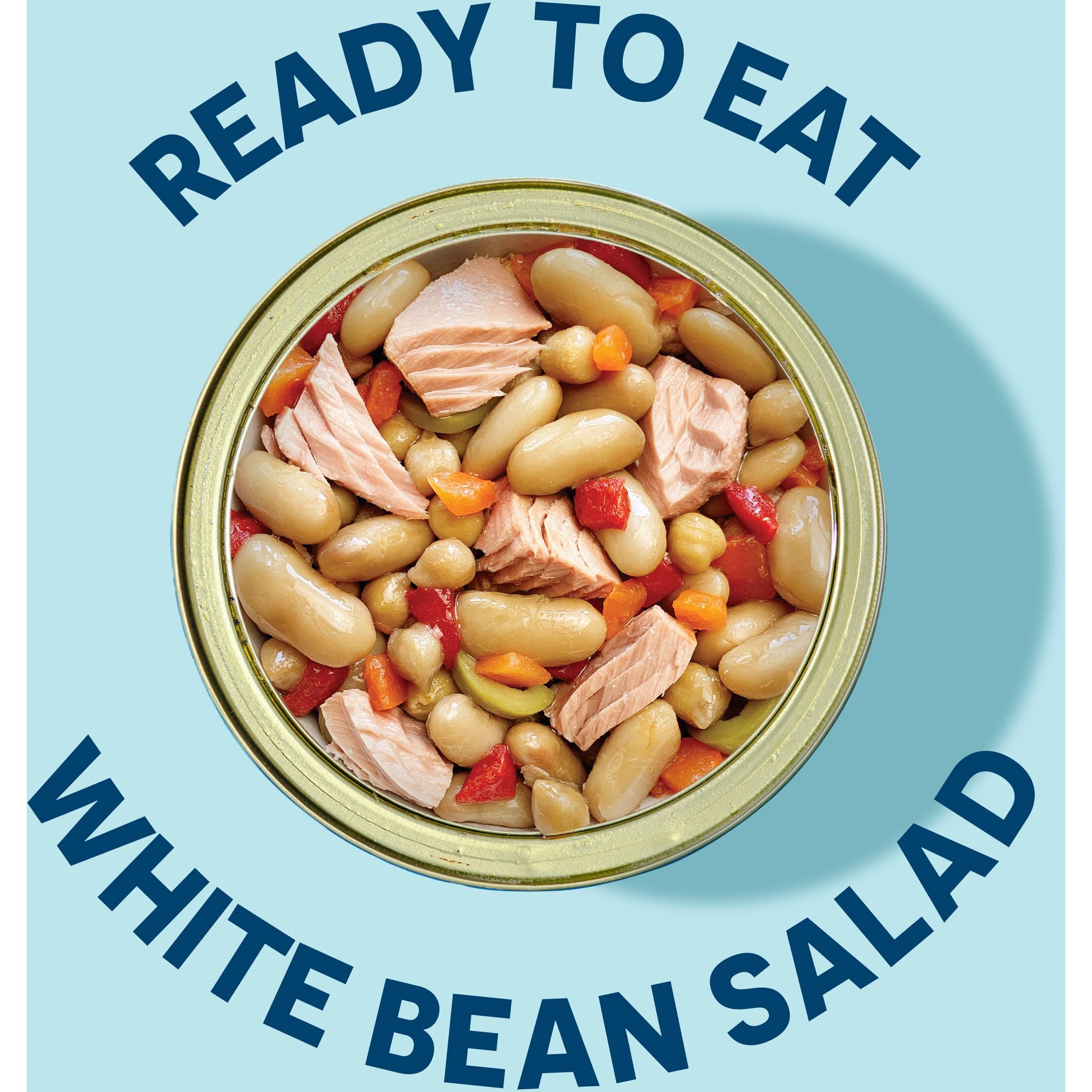 Wild Planet Ready-To-Eat Wild Tuna White Bean Salad With Organic Chickpeas, Carrots, Red Peppers & Green Olives 5.6Oz (Pack Of 12)