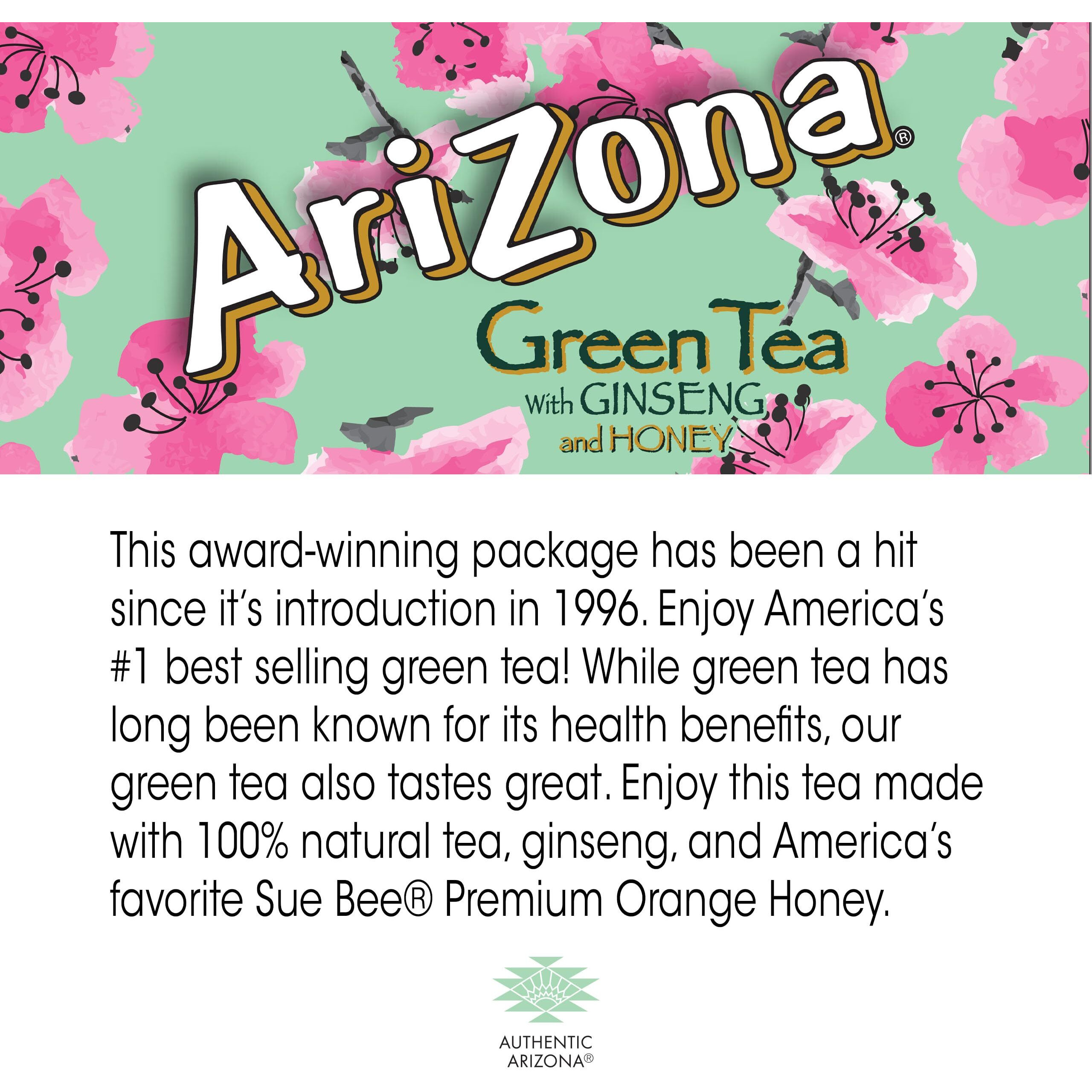 Arizona Green Tea With Ginseng And Honey - Big Can, 22 Fl Oz (Pack Of 12)