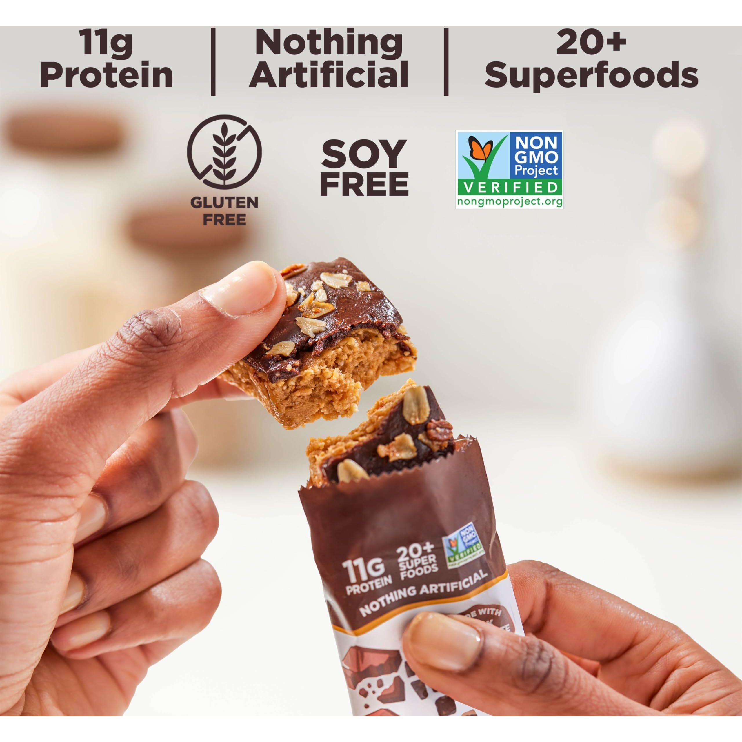 Perfect Bar Choco Crisp, Dark Chocolate Nut Butter Protein Bar, Protein Snack, Gluten Free, Soy Free, Non Gmo, No Sugar Alcohols, 1.9 Ounce Bar, 10 Count