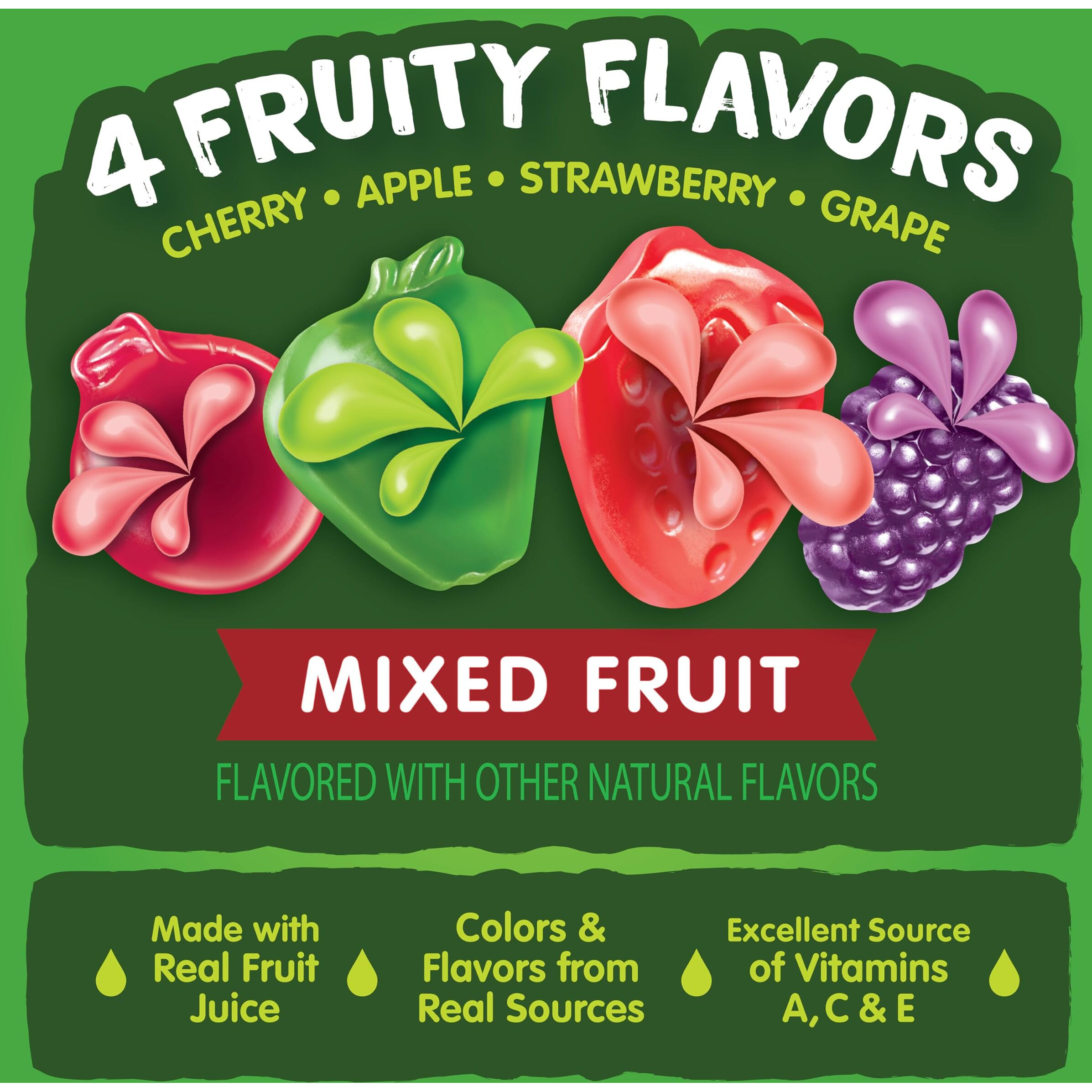 Black Forest Juicy Burst Fruit Snacks, Mixed Fruit, 2.25 Ounce Pouches (Pack Of 48)