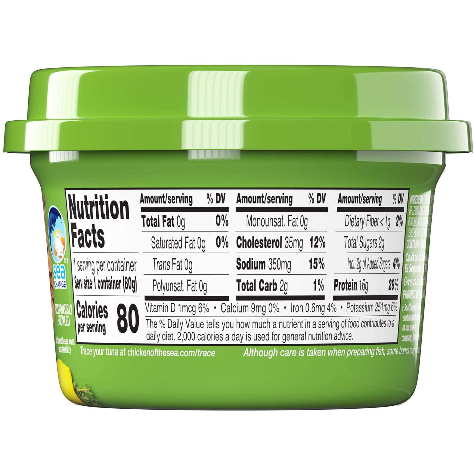 Chicken Of The Sea Infusions Tuna, 2.8 Ounce Cups (Pack Of 6), Wild Caught Tuna, Lemon & Thyme