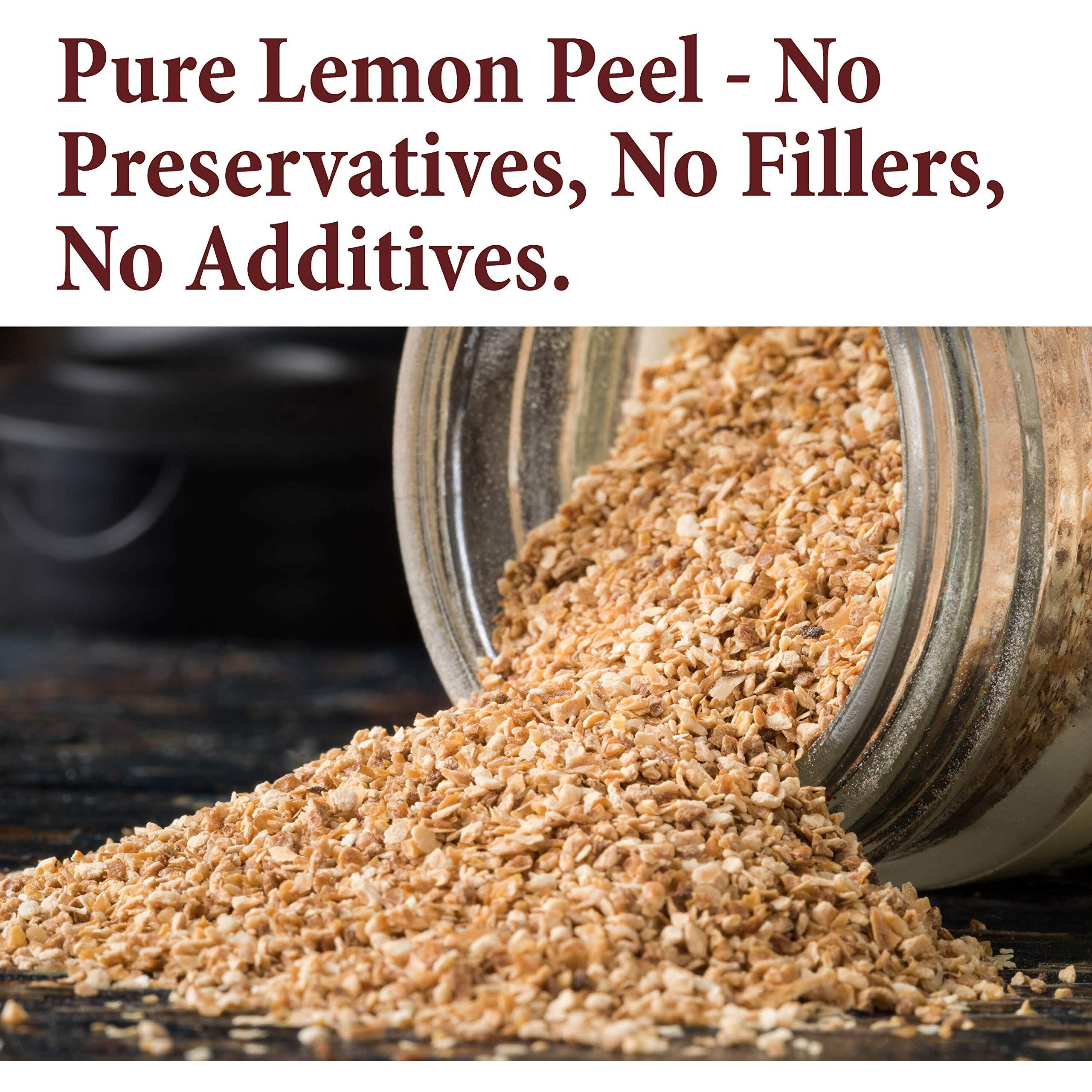 The Spice Way Lemon Peel - Granules (4 Oz) Zest And Rind Without Any Preservatives. Fresh Lemon Zest Or Dried Lemon Peel For Cooking, Baking And Tea