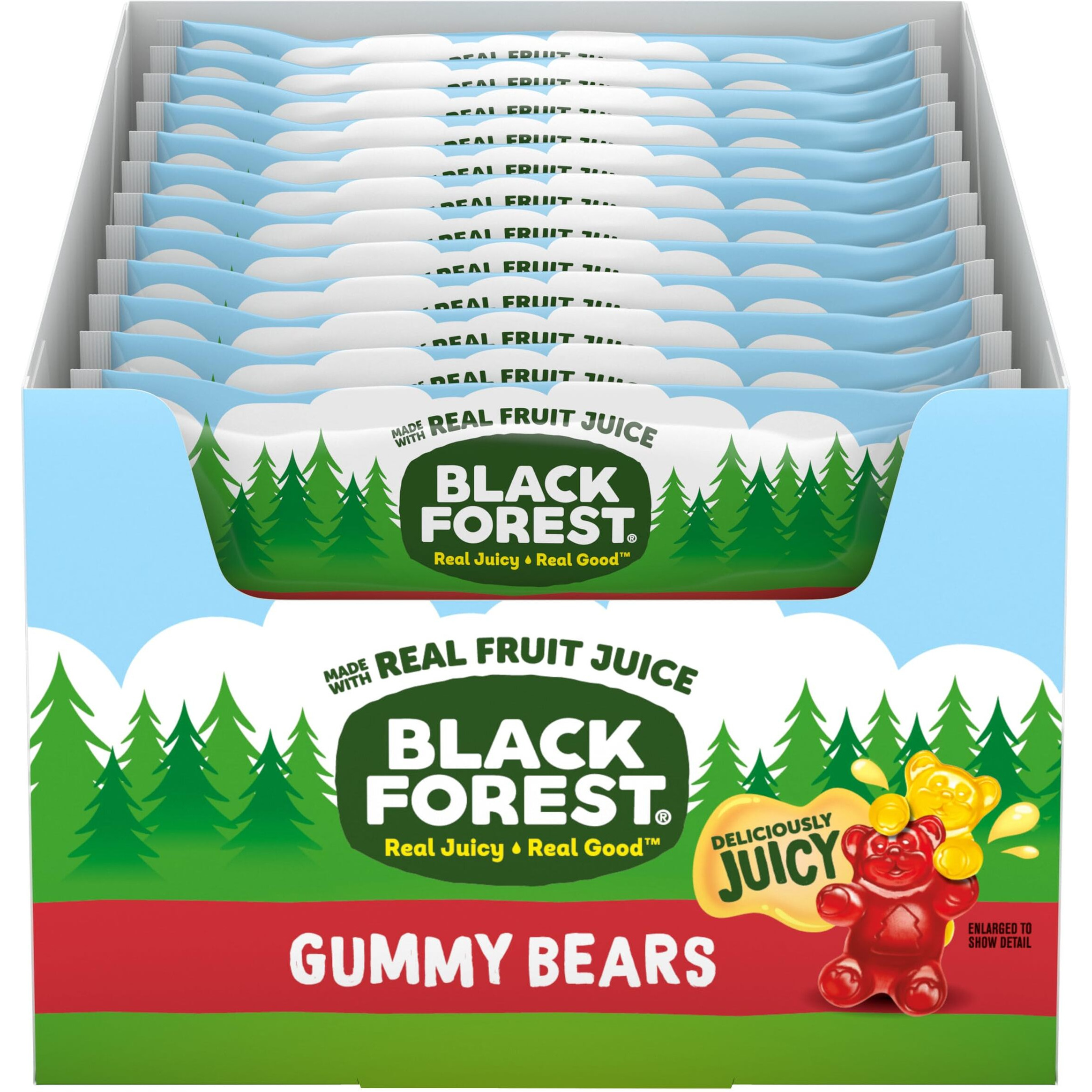 Black Forest Gummy Bears Candy, Made With Real Fruit Juice, 3 Ounce Pouches (Pack Of 12)