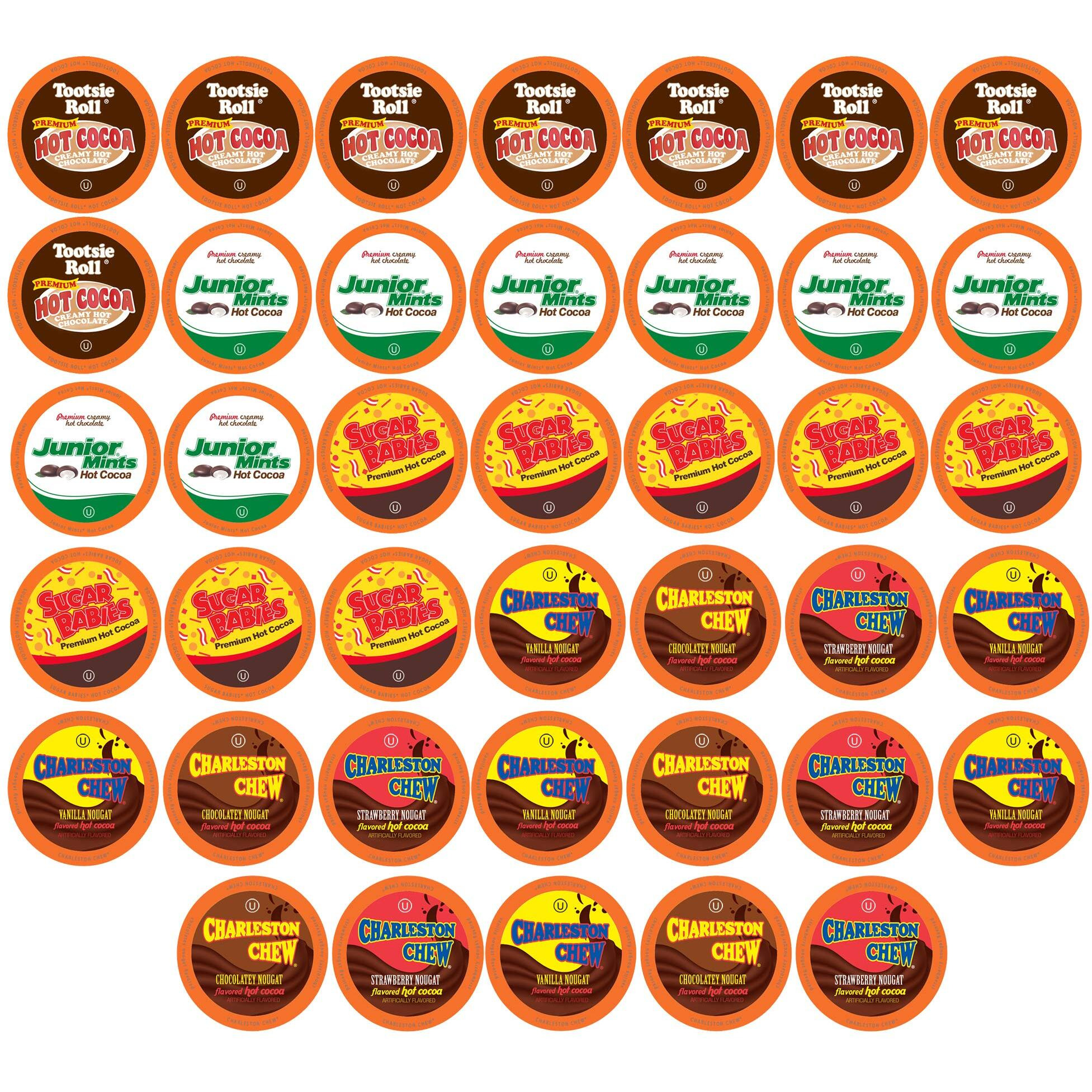 Tootsie Roll Candy Flavored Cocoa Hot Chocolate Pods Compatible With 2 Keurig Brewers, Hot Cocoa Variety Pack, 40 Count