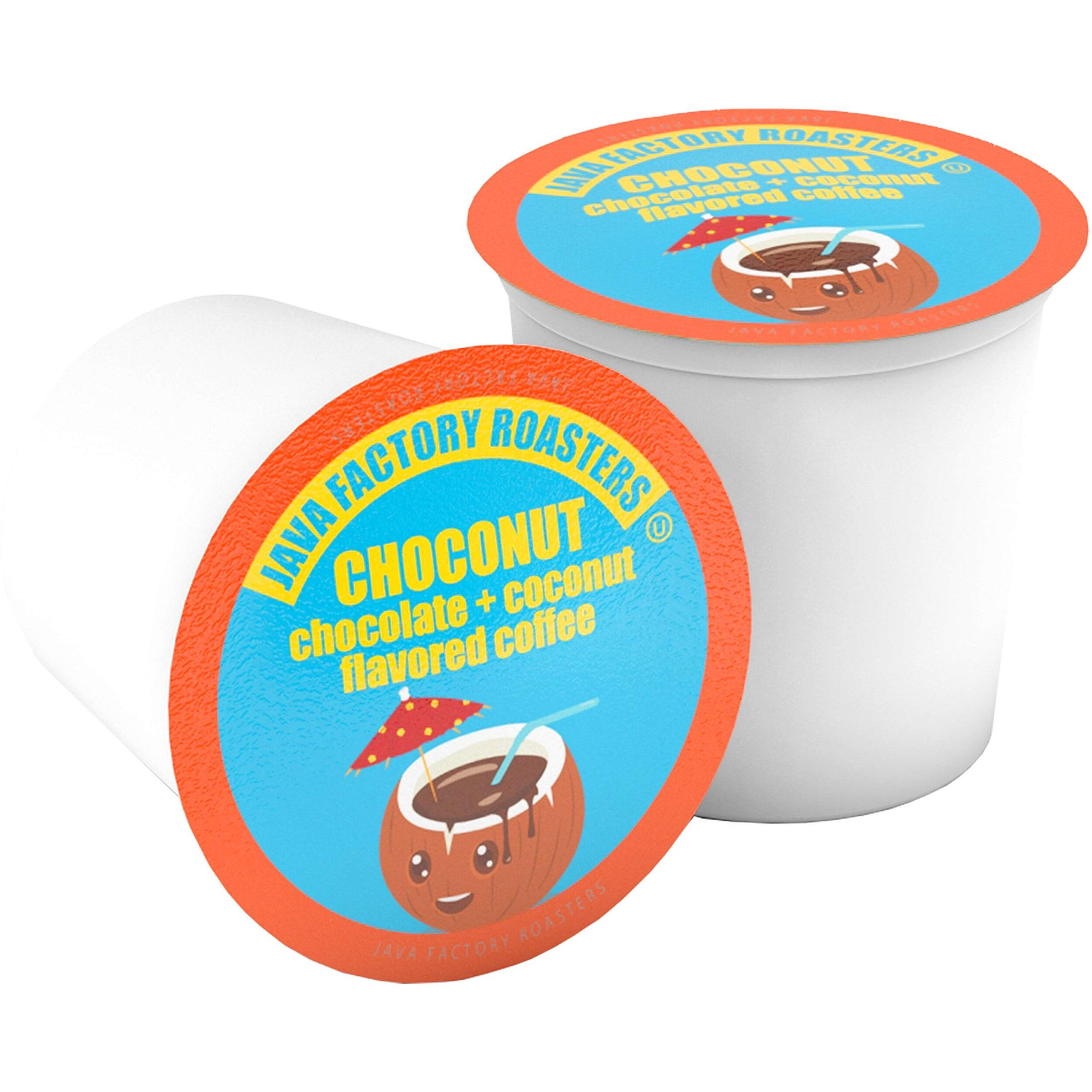 Java Factory Coffee Pods Choconut, 40 Count - Chocolate Coconut Flavored, Compatible With Keurig K Cup Brewers, Tropical Delight For Coffee Lovers