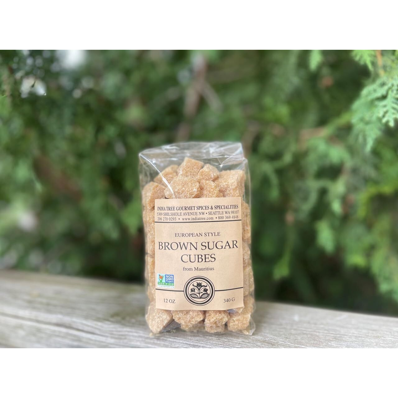 India Tree Brown Sugar Cubes, 1.1 Pound Jar, European Style Cane Sugar From Mauritius, Rough Cut Unrefined Brown Sugar
