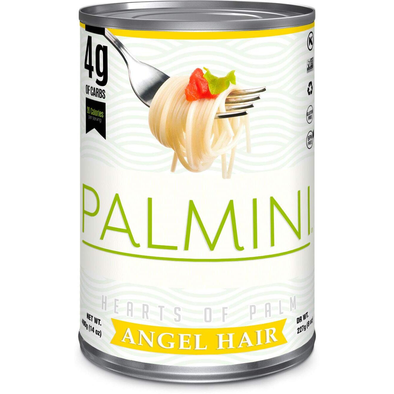 Palmini Angel Hair Pasta | Low-Carb, Low-Calorie Hearts Of Palm Pasta | Keto, Gluten Free, Vegan, Non-Gmo | As Seen On Shark Tank | (14 Ounce Pouch-Pack Of 6)