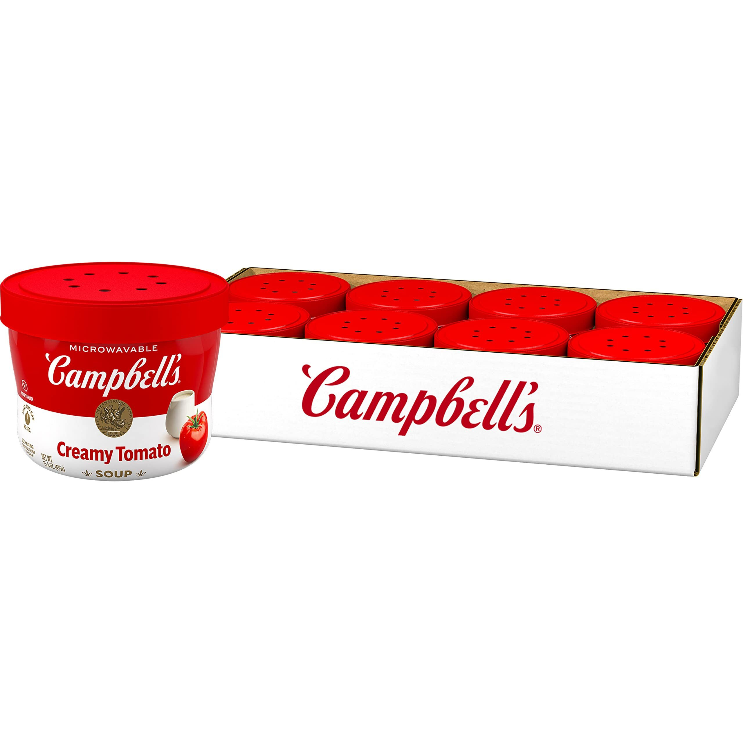 Campbell's Creamy Tomato Soup, 15.4 Oz Microwavable Bowl (Case Of 8)