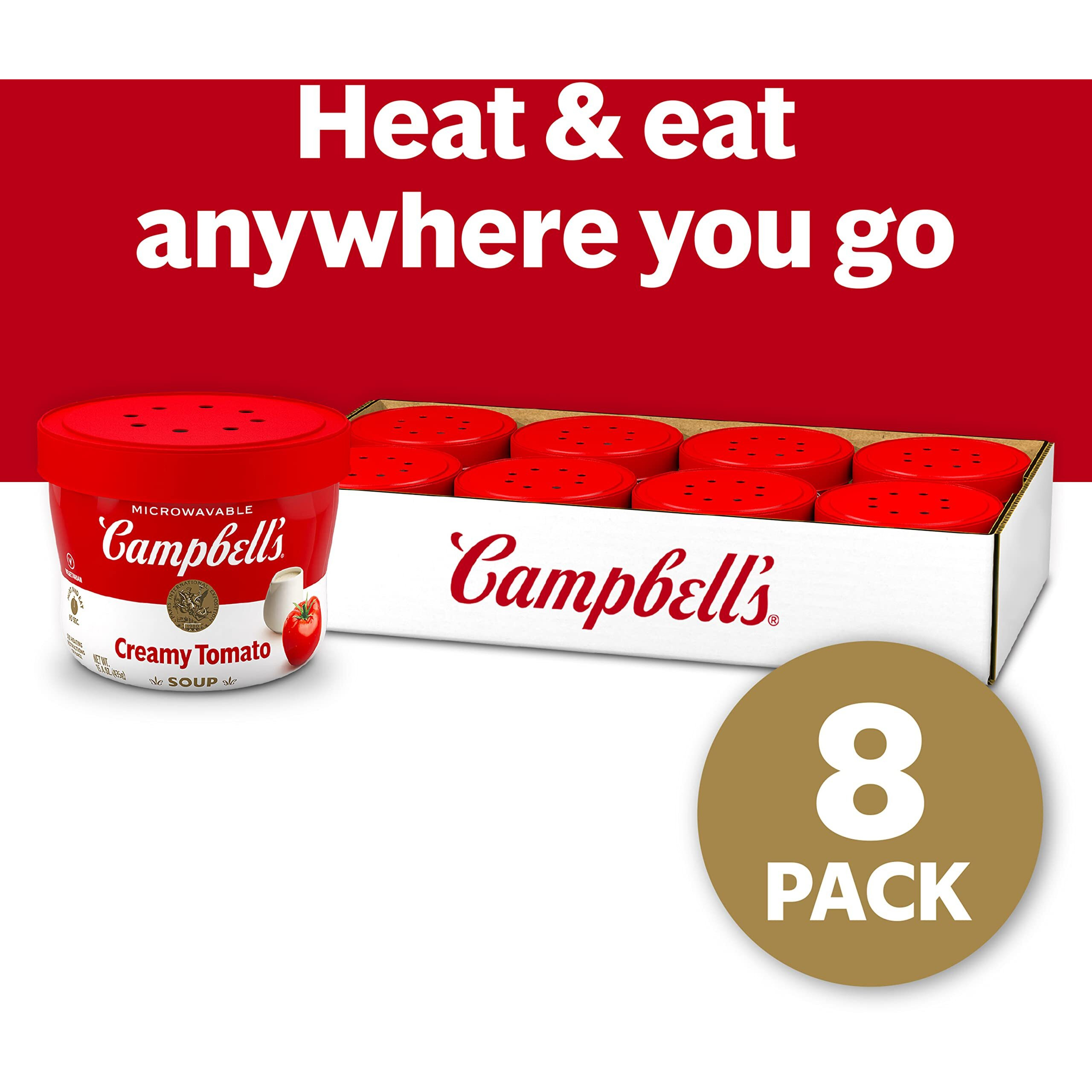 Campbell's Creamy Tomato Soup, 15.4 Oz Microwavable Bowl (Case Of 8)