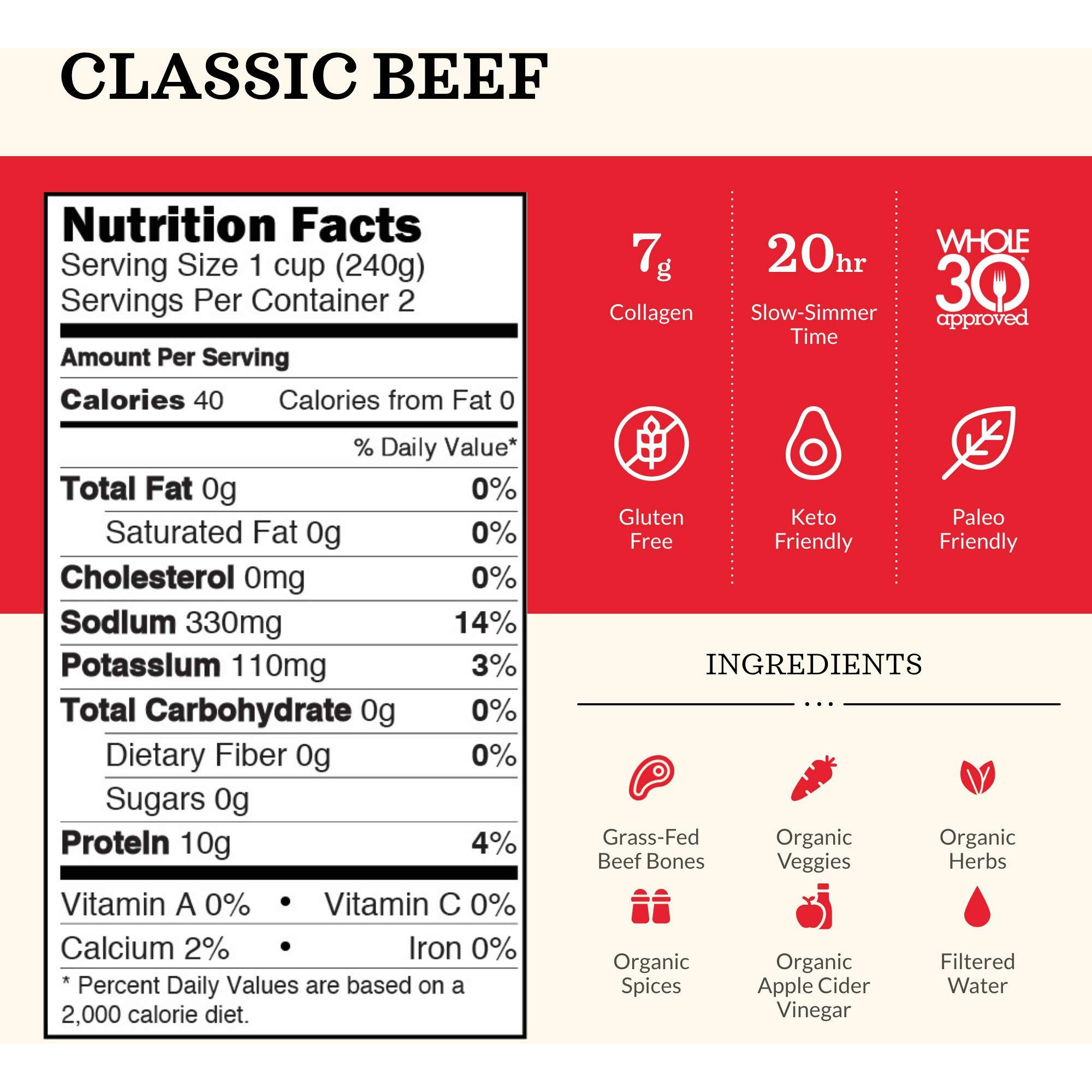 Beef Bone Broth Soup By Kettle And Fire, Pack Of 4, Keto Diet, Paleo Friendly, Whole 30 Approved, Gluten Free, With Collagen, 10G Of Protein, 16.9 Fl Oz (Packaging May Vary)