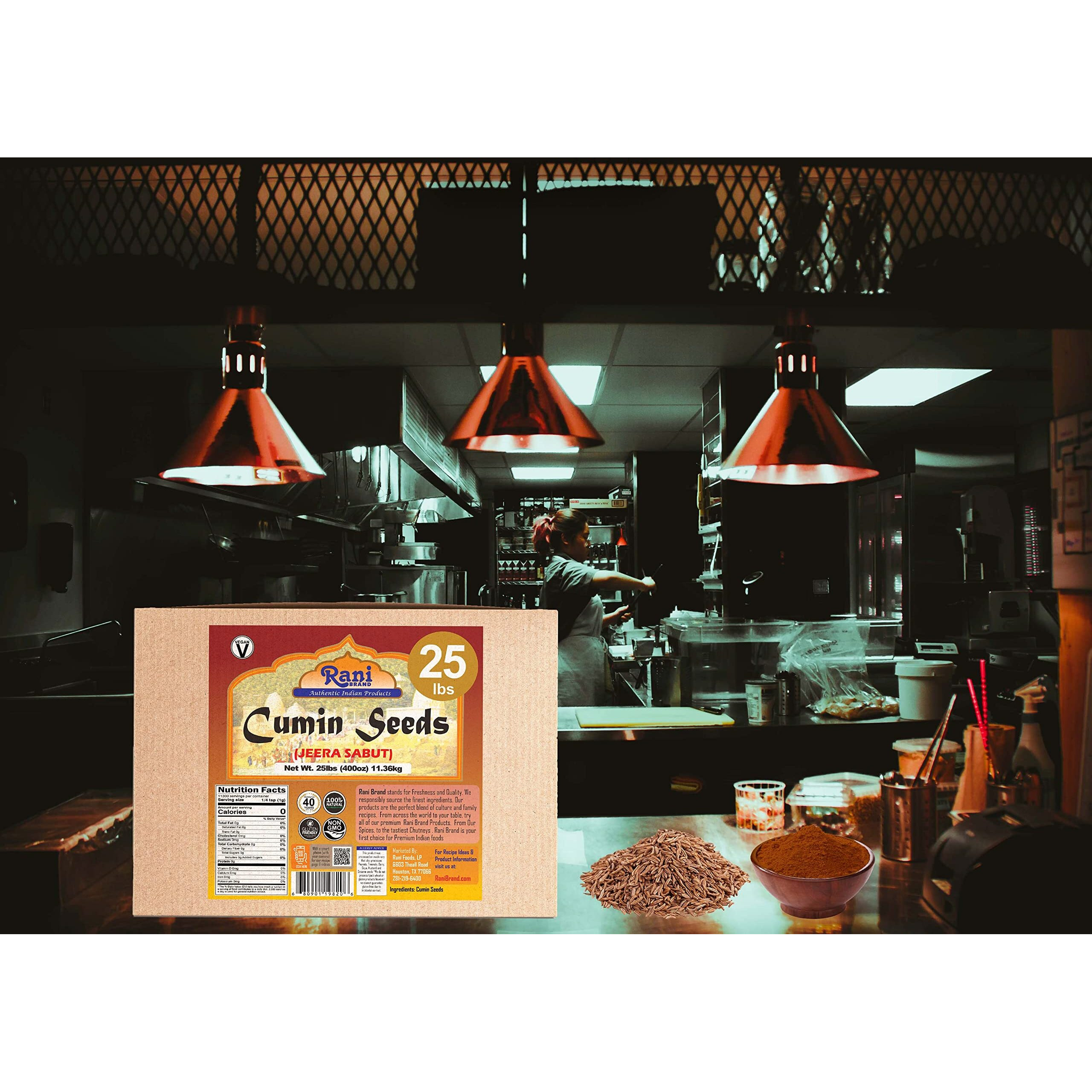 Rani Cumin Seeds Whole (Jeera) Spice 400Oz (25Lbs) 11.36Kg Bulk Box ~ All Natural | Gluten Friendly | Non-Gmo | Kosher | Vegan | Indian Origin