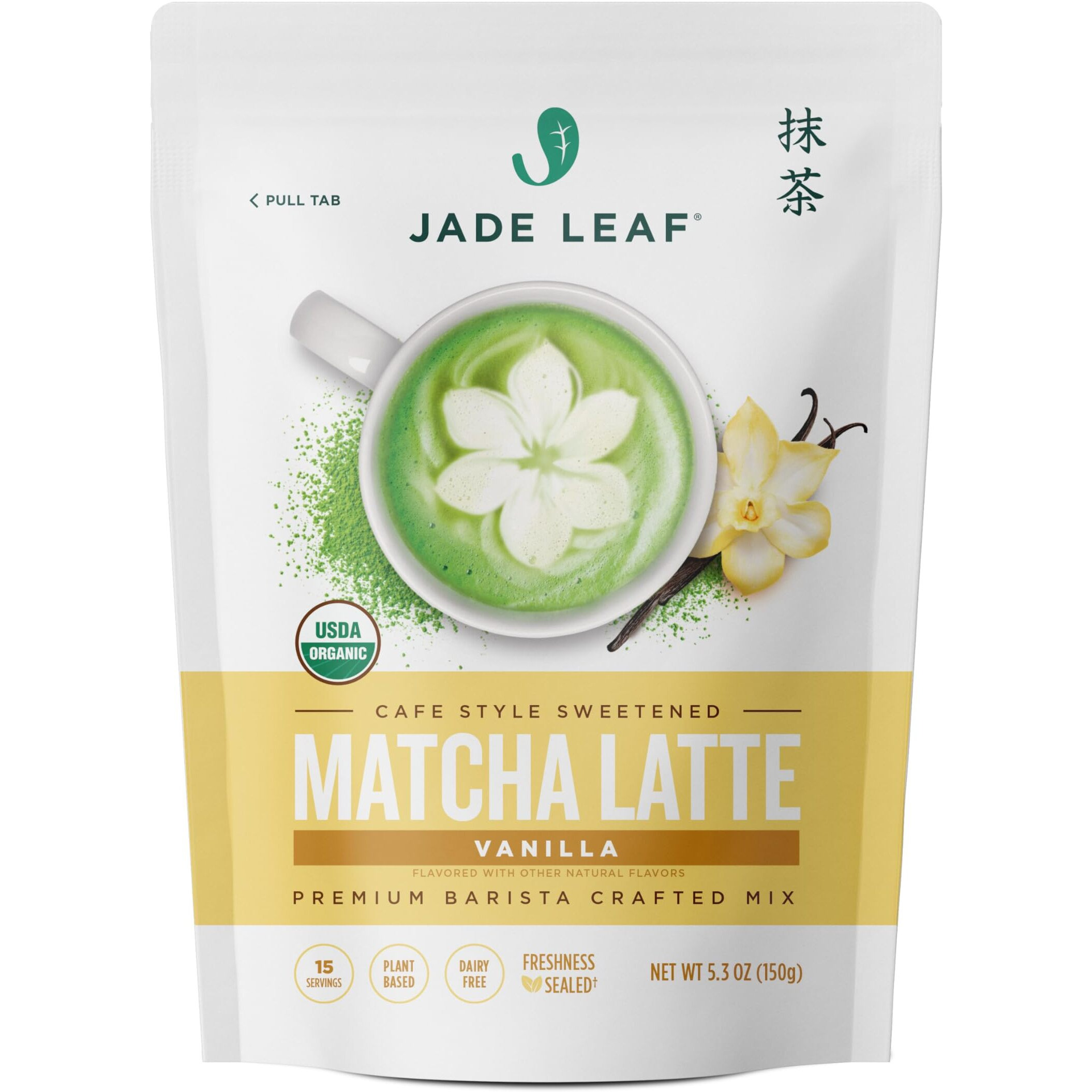 Jade Leaf Matcha Organic Cafe Style Vanilla Matcha Latte Green Tea Powder, Premium Barista Crafted Mix, Authentically Japanese, 15 Servings (5.3 Ounces)