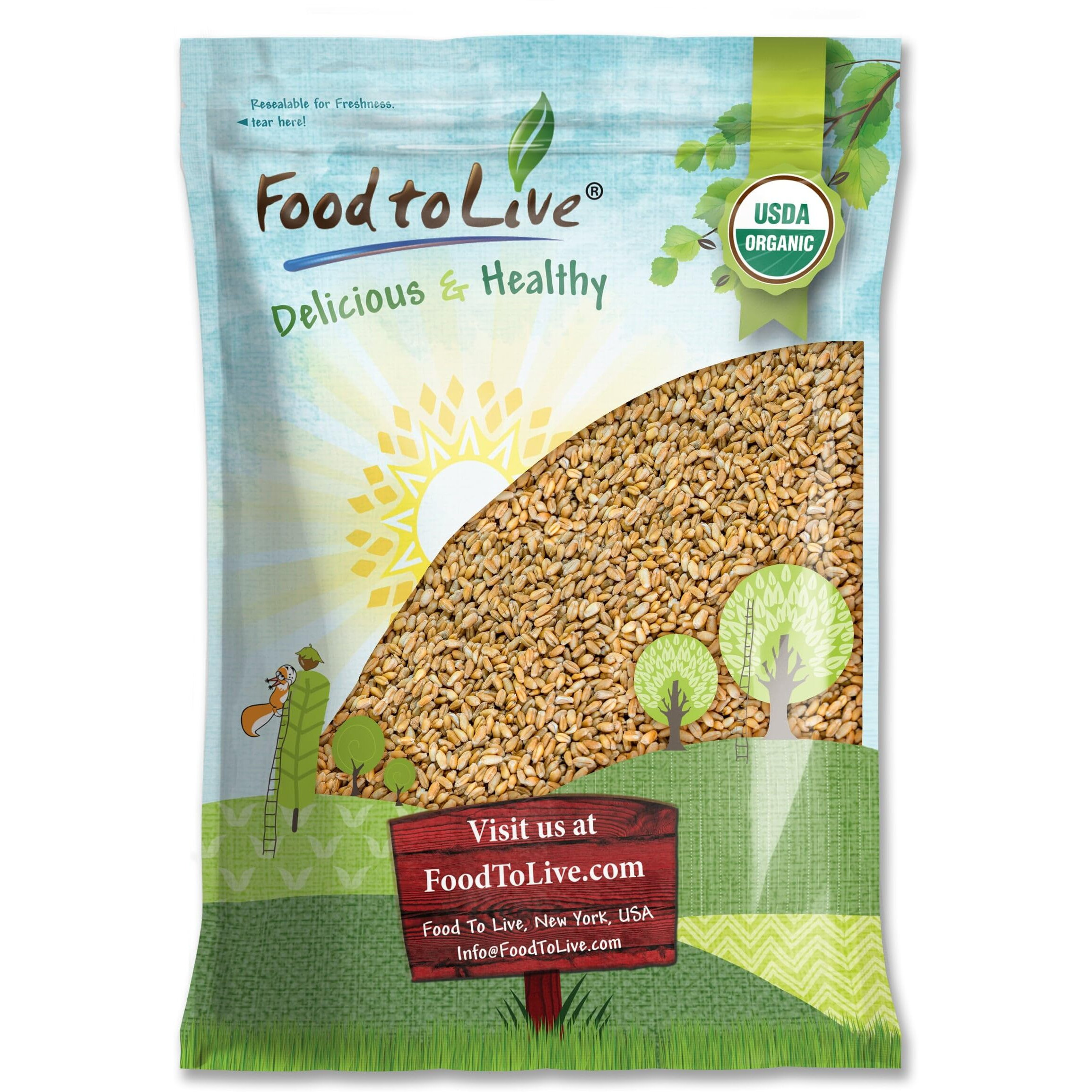 Food To Live Organic Hulled Barley, 10 Pounds Non-Gmo, 100% Whole Grain, Kosher, Vegan, Bulk. For Home Brewing, Grinding. High In Fiber. For Chili, Hot Cereal, Salads, Soup. Product Of The Usa