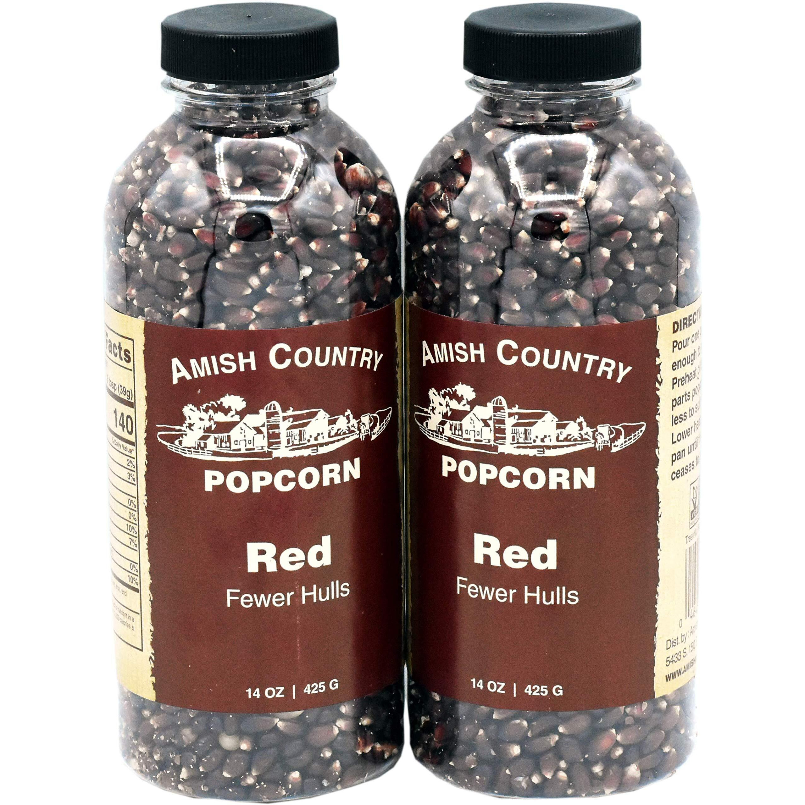 Amish Country Popcorn | 2-14 Oz Bottles | Red Popcorn Kernels | Old Fashioned, Non-Gmo And Gluten Free (2-14 Oz Bottles)