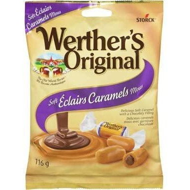 Werther's Original Soft Eclairs Caramel Candies, 116G/4.1Oz, (Imported From Canada)