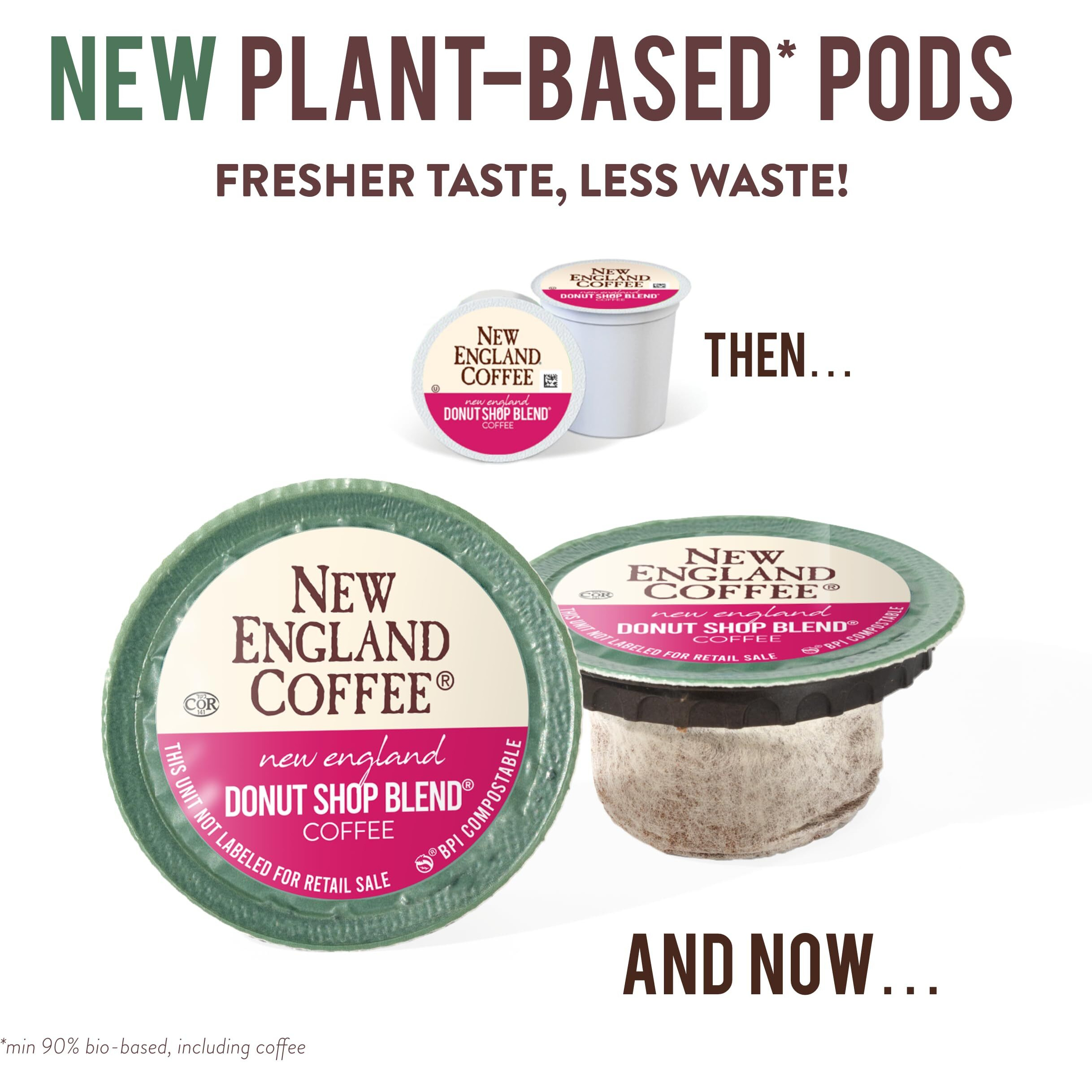 New England Coffee Donut Shop Blend Light Roast Single Serve Pods, 12Ct Box (Pack Of 6)