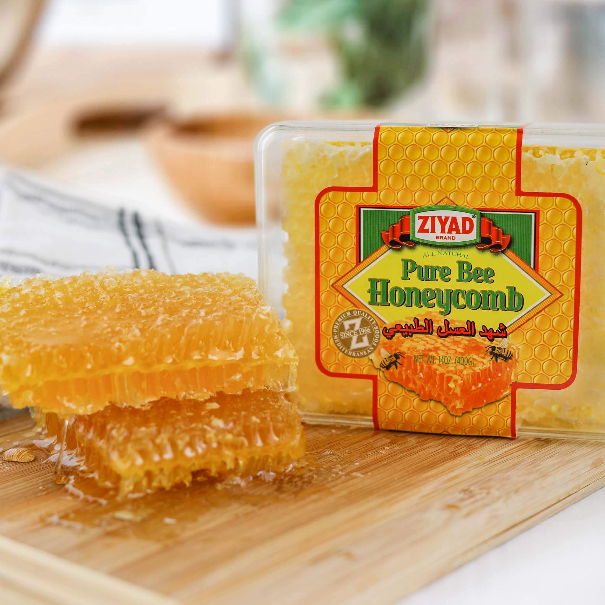 Ziyad Raw All-Natural Honeycomb, 100% Pure Unfiltered Honey Comb, 100% All-Natural, No Additives, No Preservatives, From The Turkish Mountains, 13 Oz
