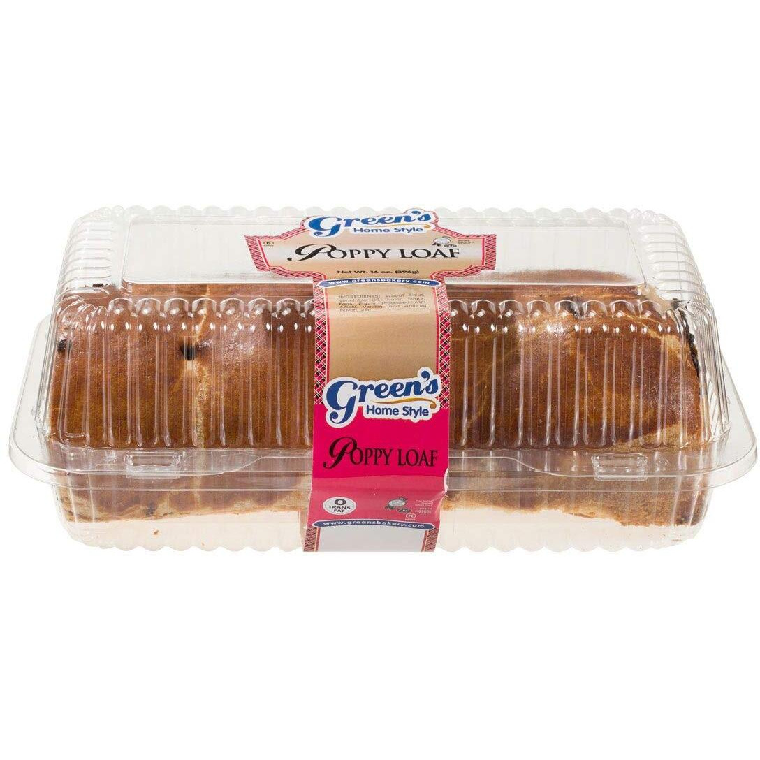 Green's Bakery Poppy Loaf Kosher Dessert - 16 Oz Each (6 Pack)