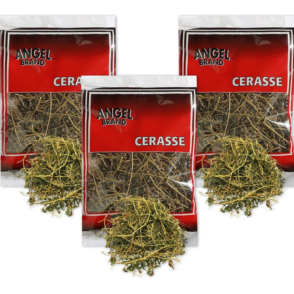 Angel Brand Dried Cerasse Leaves 0.25 0Z Pouch Pack Of 3 - Organic Melon Bitter Leaf Spice Derived From Melon Plant - Provides Health Benefits - Offers Slightly Bitter & Robust Flavor