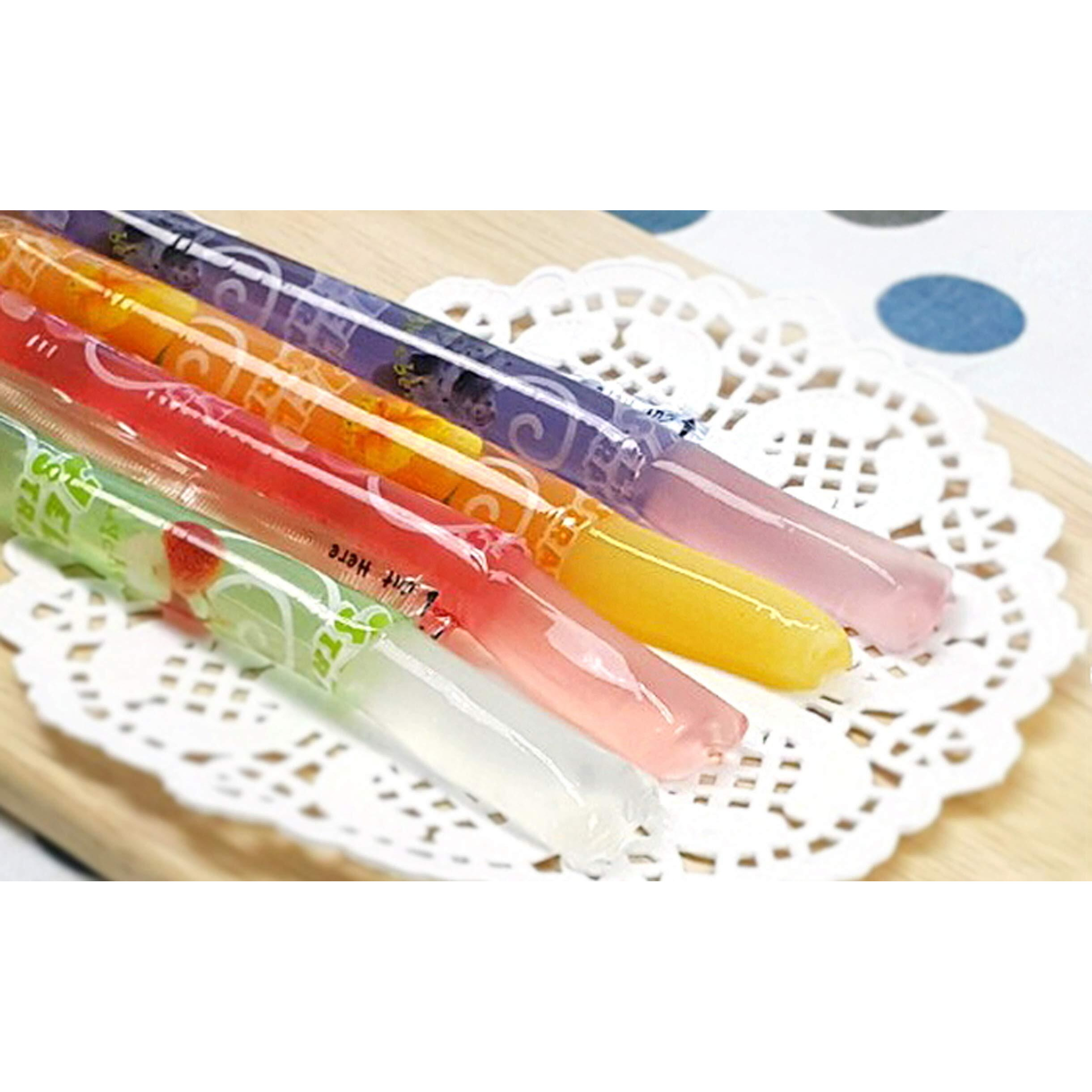 Jelly Straws Pack Of 2 - Jelly Noodles Gummies Peach Mango Blueberry Lychee Flavors