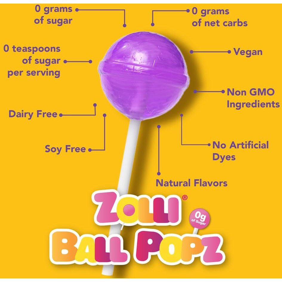 Zollipops The Clean Teeth Pops Gabby's Dollhouse, Anti Cavity Lollipops, Ball Popz, 10.4 Oz Pack Of 2