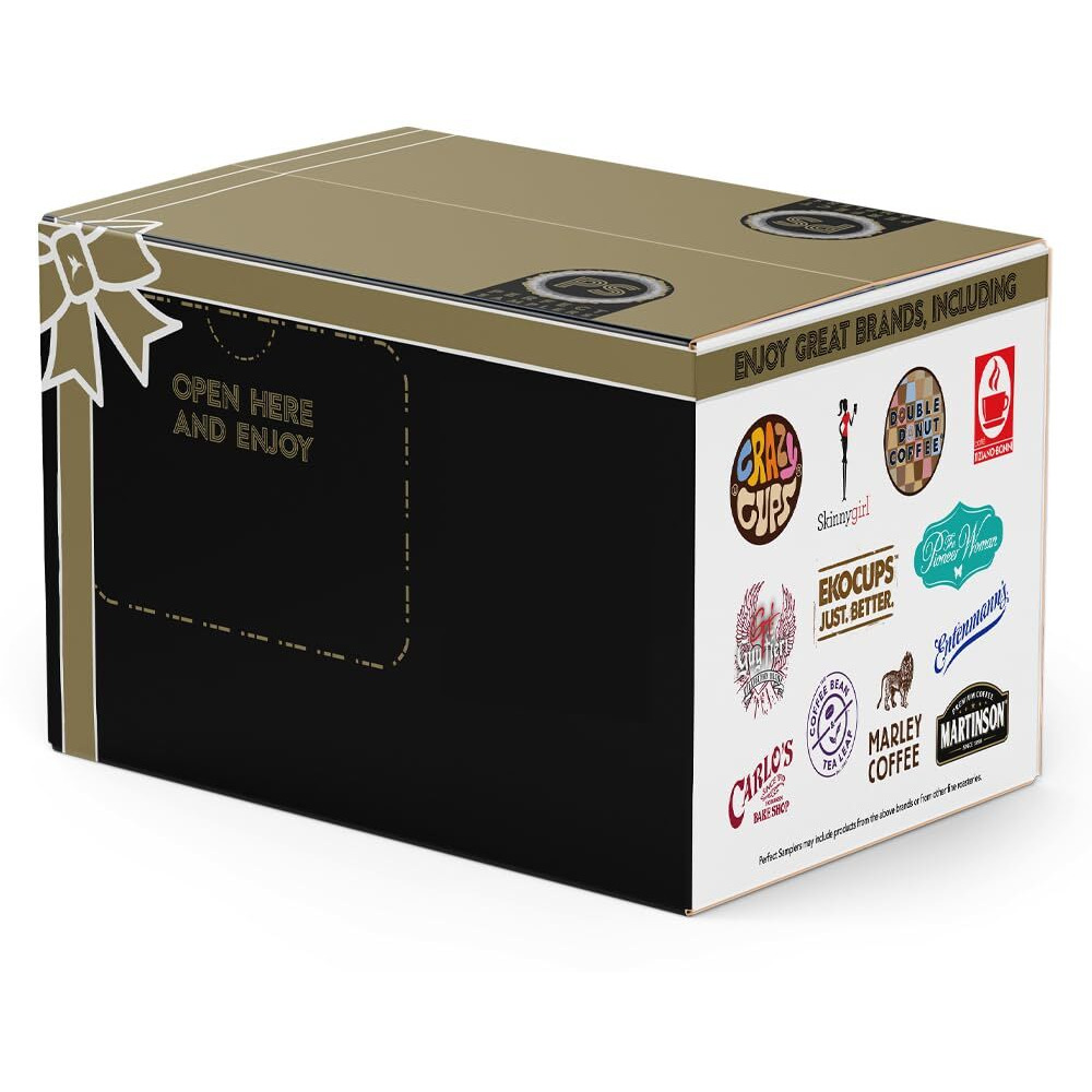 Perfect Samplers Caramel Coffee Pods Variety Pack, Medium Roast Coffee For Keurig K Cups Machines, Assorted Caramel Flavored Coffee Pods Sampler, 50 Count