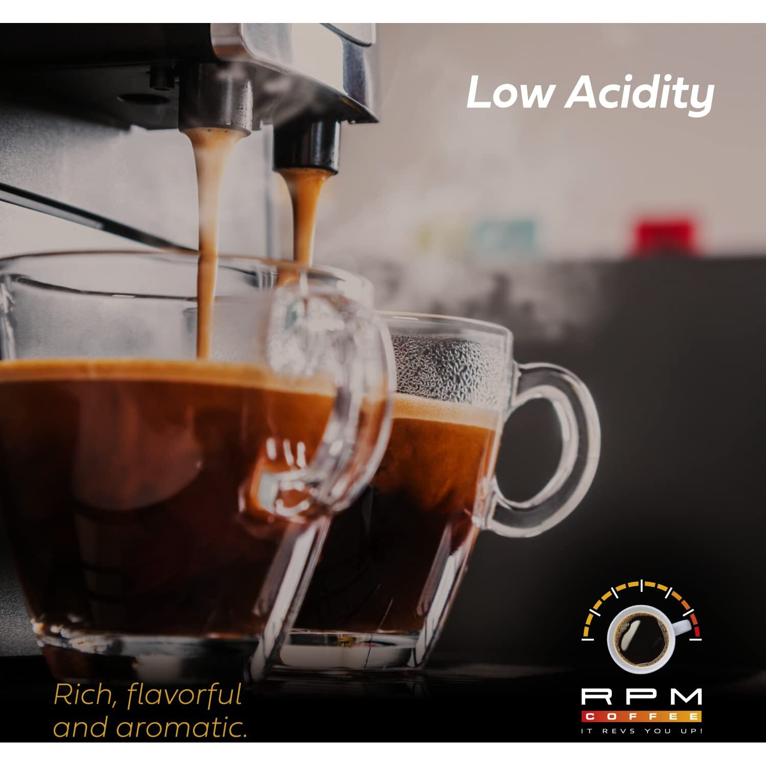 1Lb Rpm Brazil Cerrado Premium Coffee, Standard Caffeine - Supercharged Flavor, Medium-Dark Roast, 100% Arabica Beans, Low Acidity