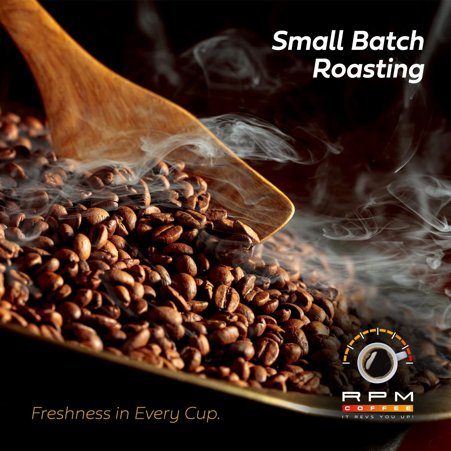 1Lb Rpm Brazil Cerrado Premium Coffee, Standard Caffeine - Supercharged Flavor, Medium-Dark Roast, 100% Arabica Beans, Low Acidity