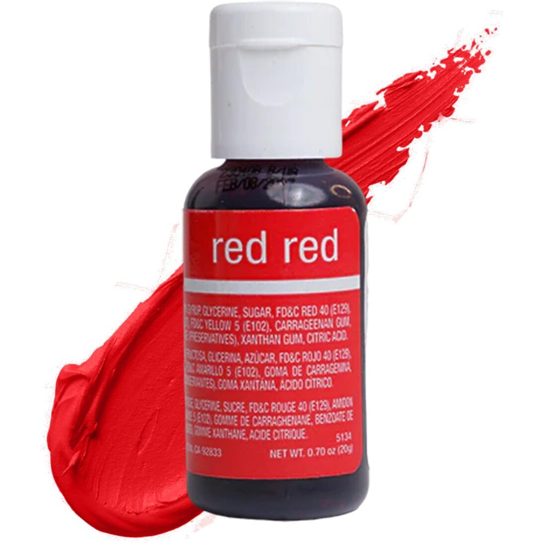 Chefmaster Red Red Liqua-Gel Food Coloring | Vibrant Color | Professional-Grade Dye For Icing, Frosting, Fondant | Baking & Decorating | Fade-Resistant | Easy-To-Use | Made In Usa | 0.70 Oz