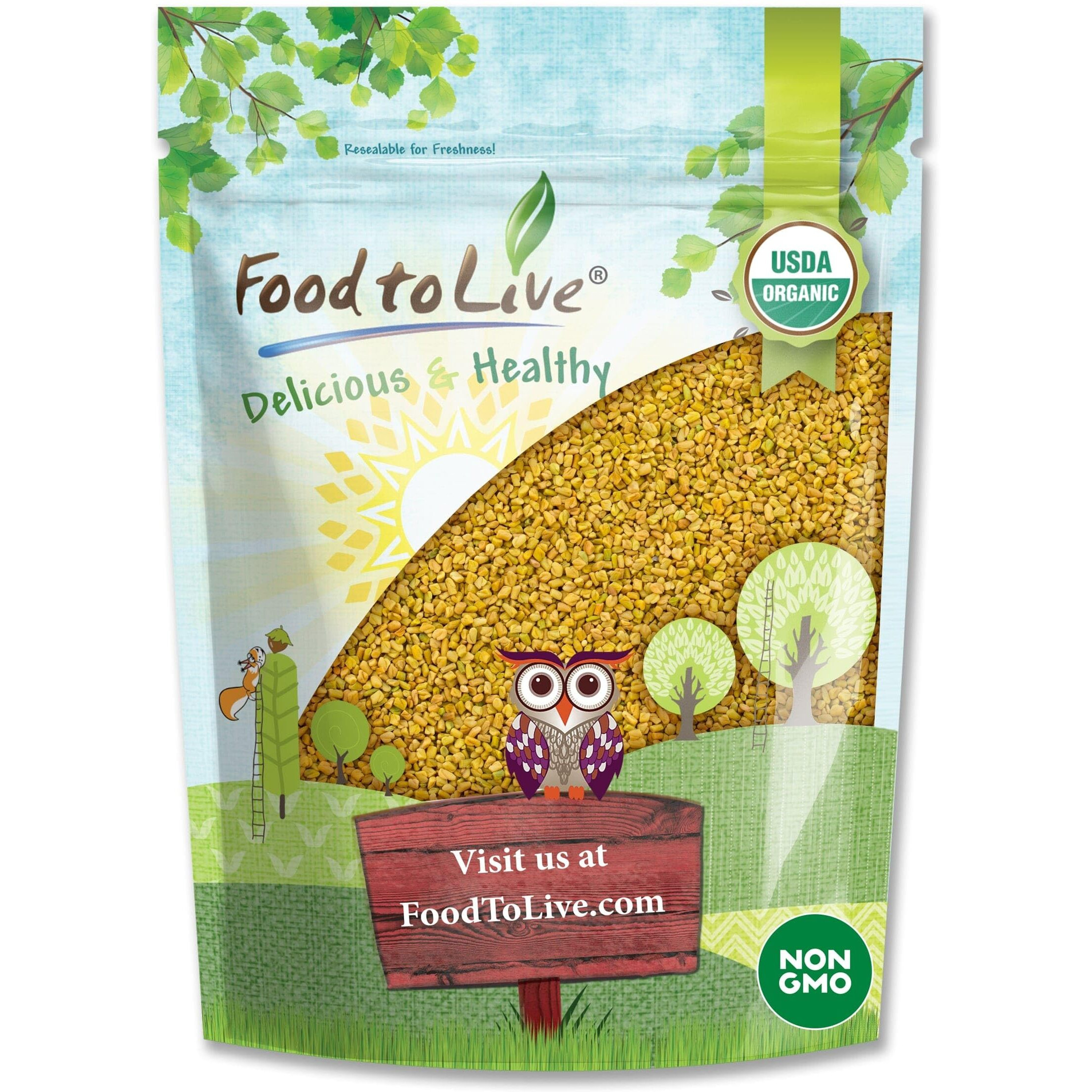 Organic Fenugreek Seeds, 2.5 Pounds - Non-Gmo, Raw, Whole Methi, Kosher, Vegan, Bulk, Rich In Iron, Copper And Fiber